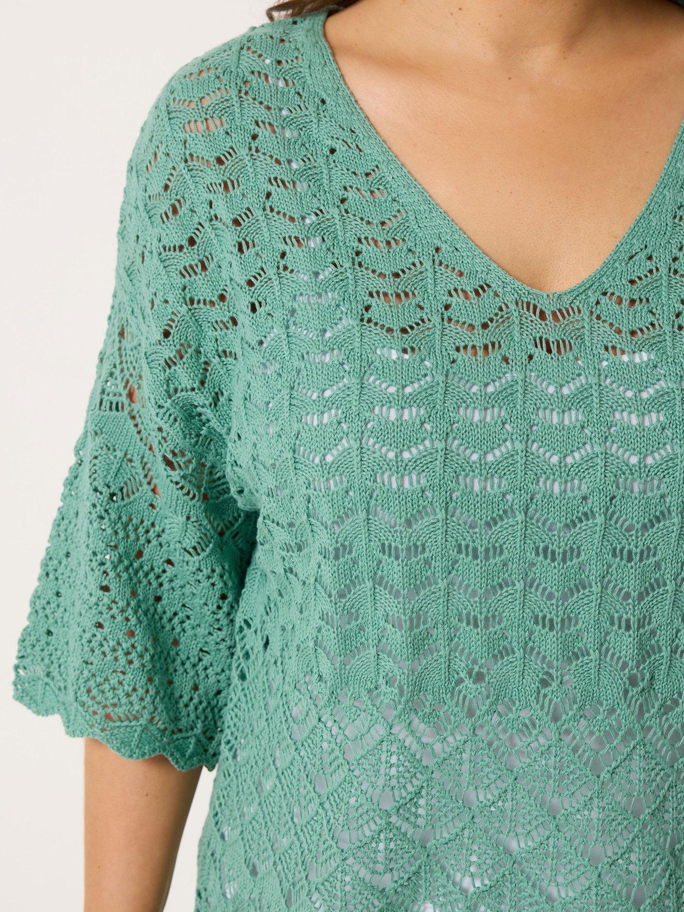  image of yours-curve-crochet-tunic-jumper-blue