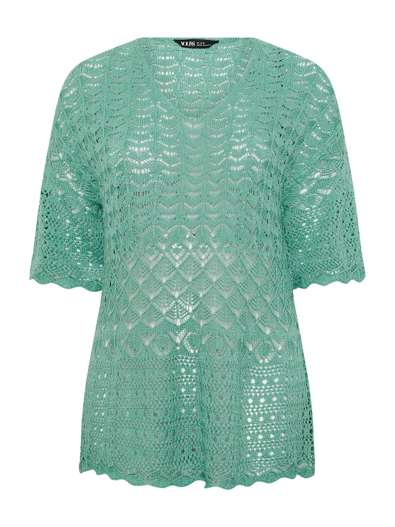  image of yours-curve-crochet-tunic-jumper-blue