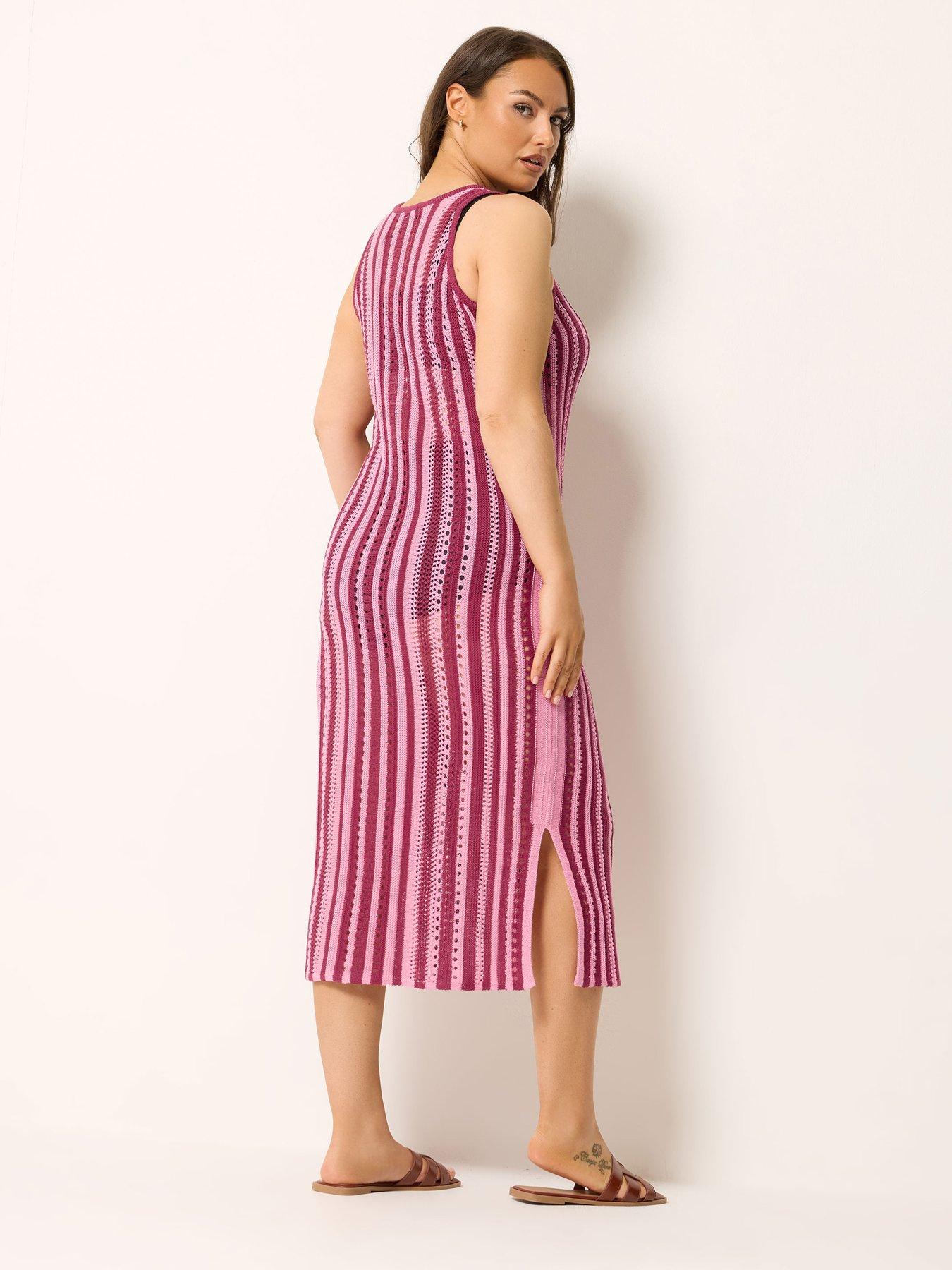 Image 2 of 5 of Yours Curve Striped Maxi Dress
