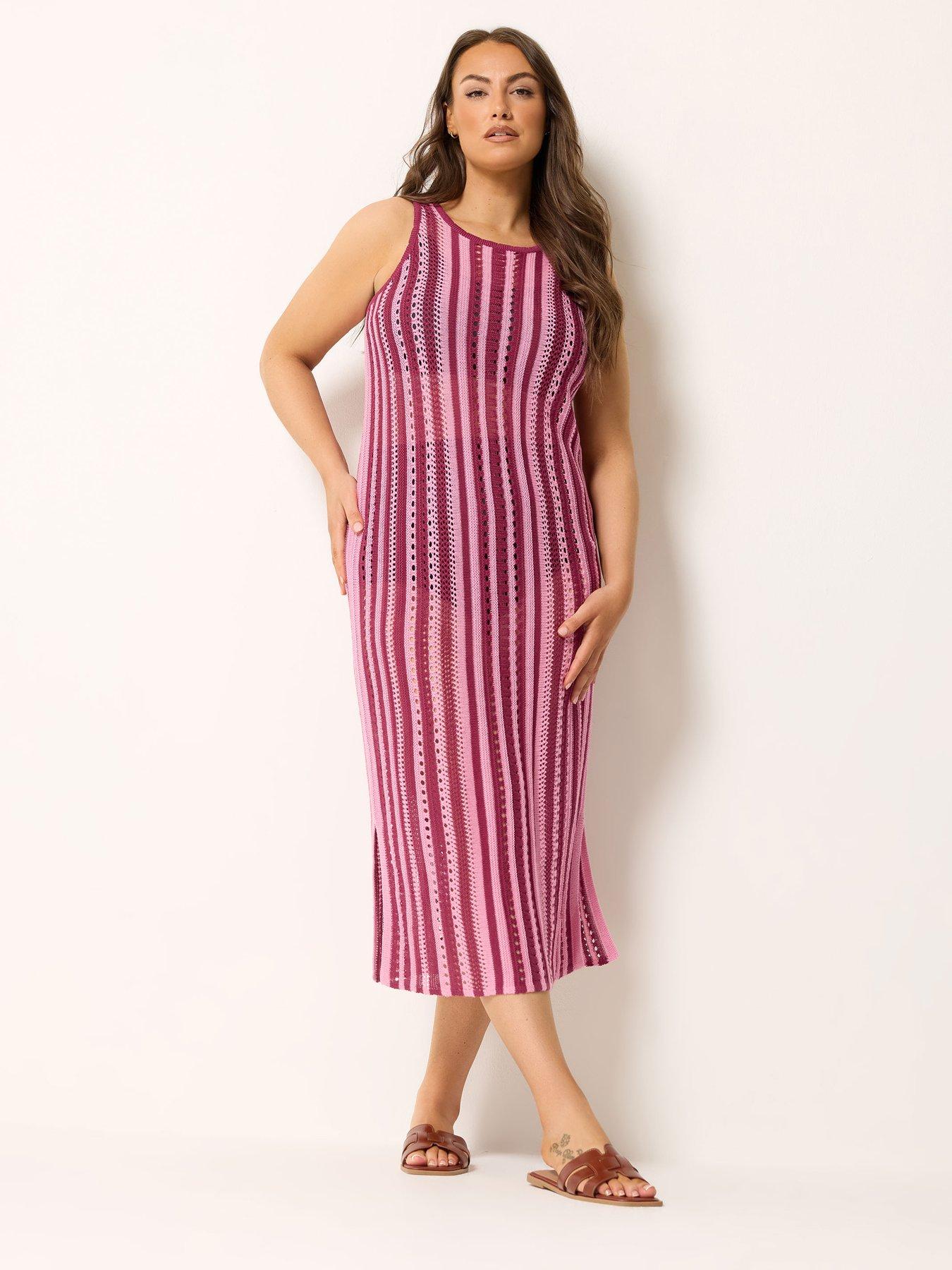 Image 3 of 5 of Yours Curve Striped Maxi Dress