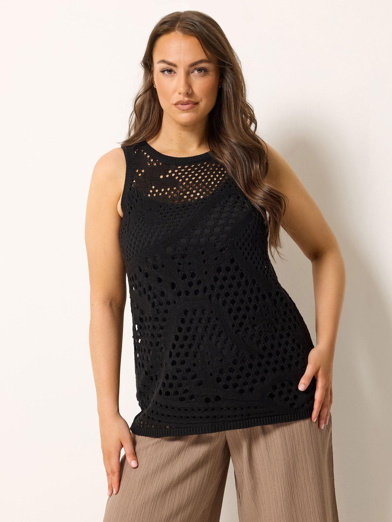 Image 1 of 5 of Yours Curve Knitted Vest - Black
