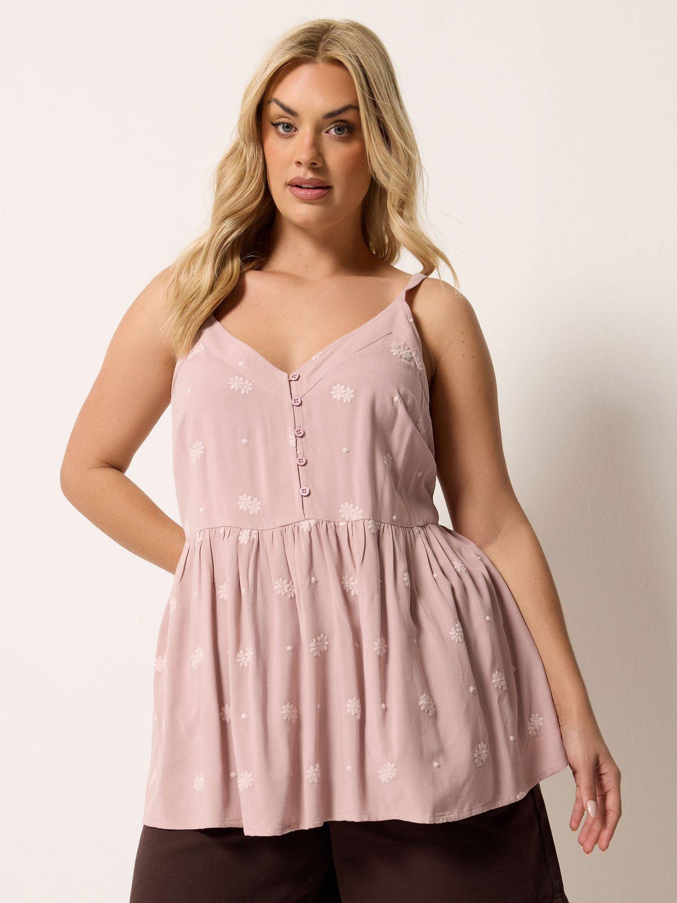 Yours Curve Embroidered Cami - Black