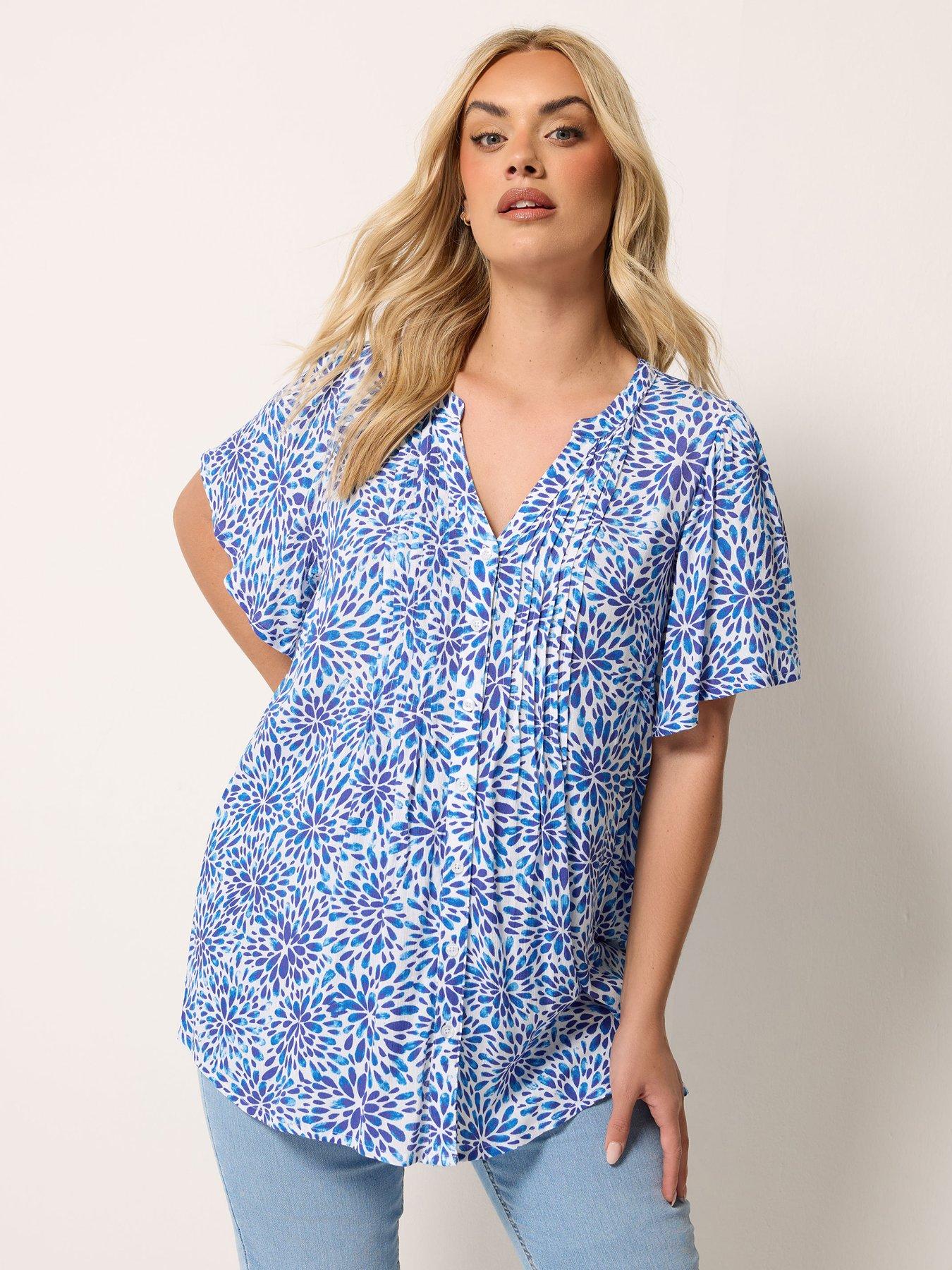 Yours Curve Floral Pintuck Blouse