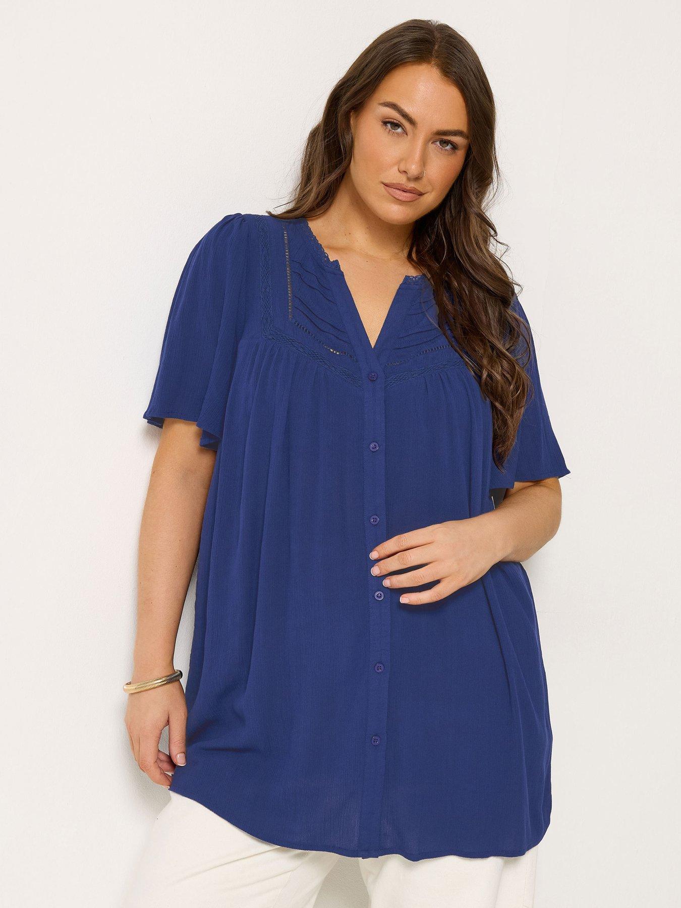 Yours Curve Short Sleeve Notchneck Blouse