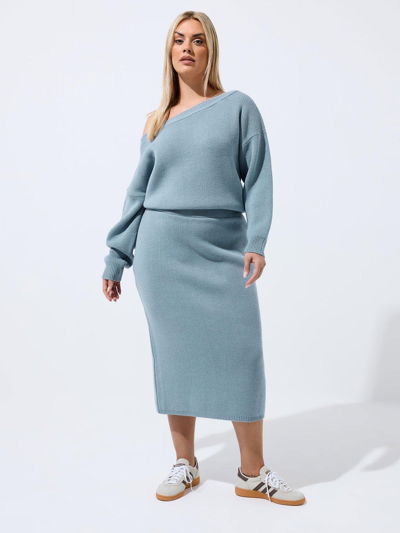 Image 3 of 4 of Yours Curve Knitted Skirt