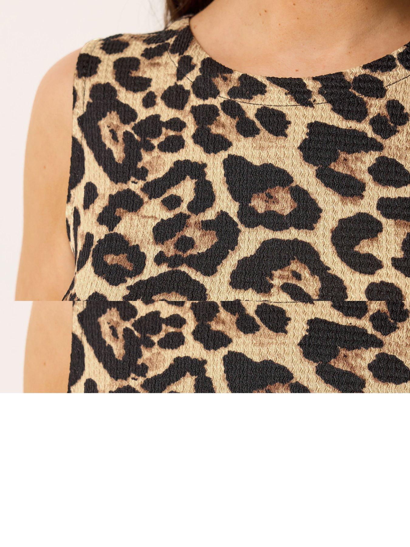Image 4 of 5 of Yours Curve Leopard Print Tie Maxi Dress