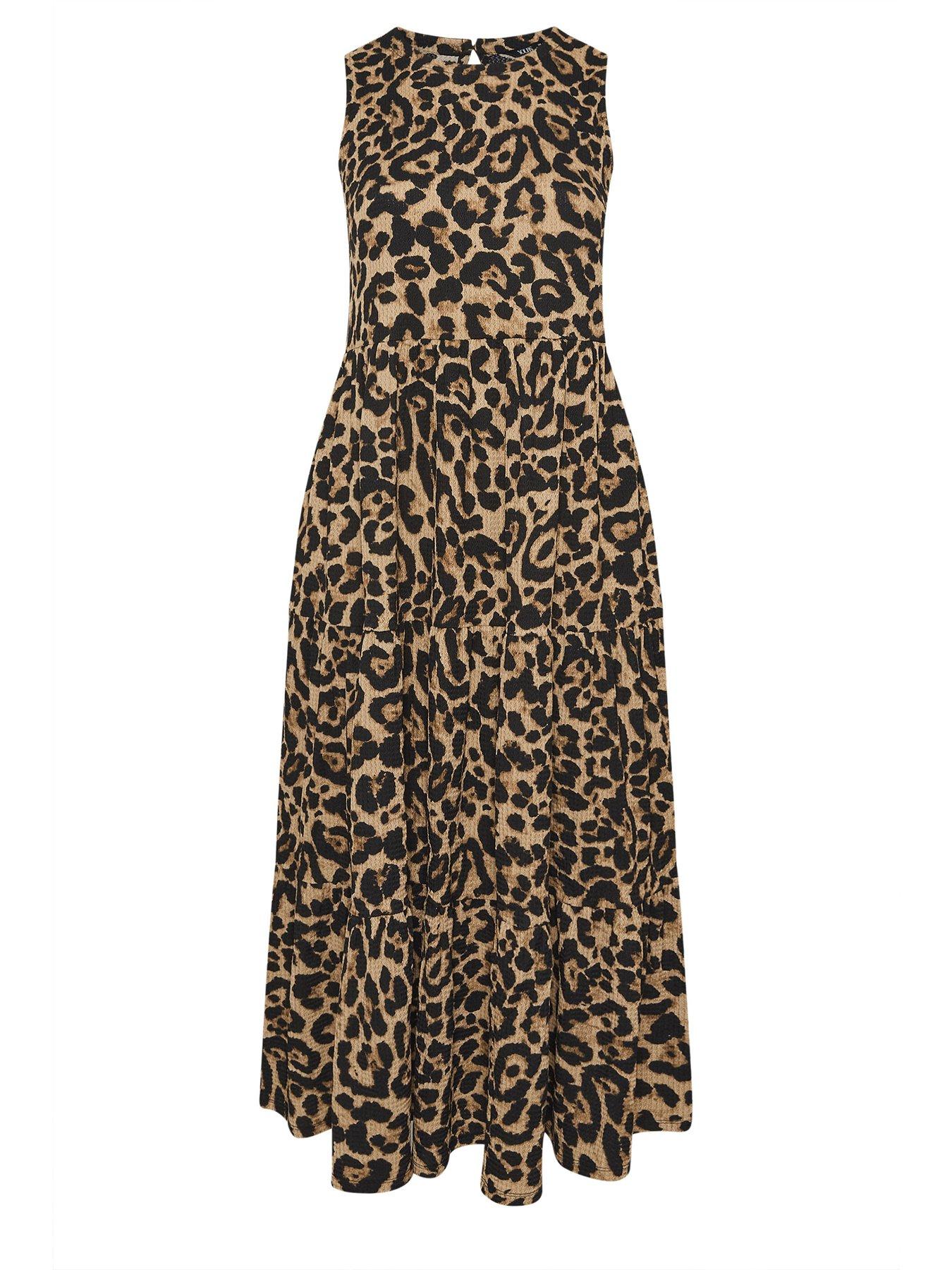 Image 5 of 5 of Yours Curve Leopard Print Tie Maxi Dress