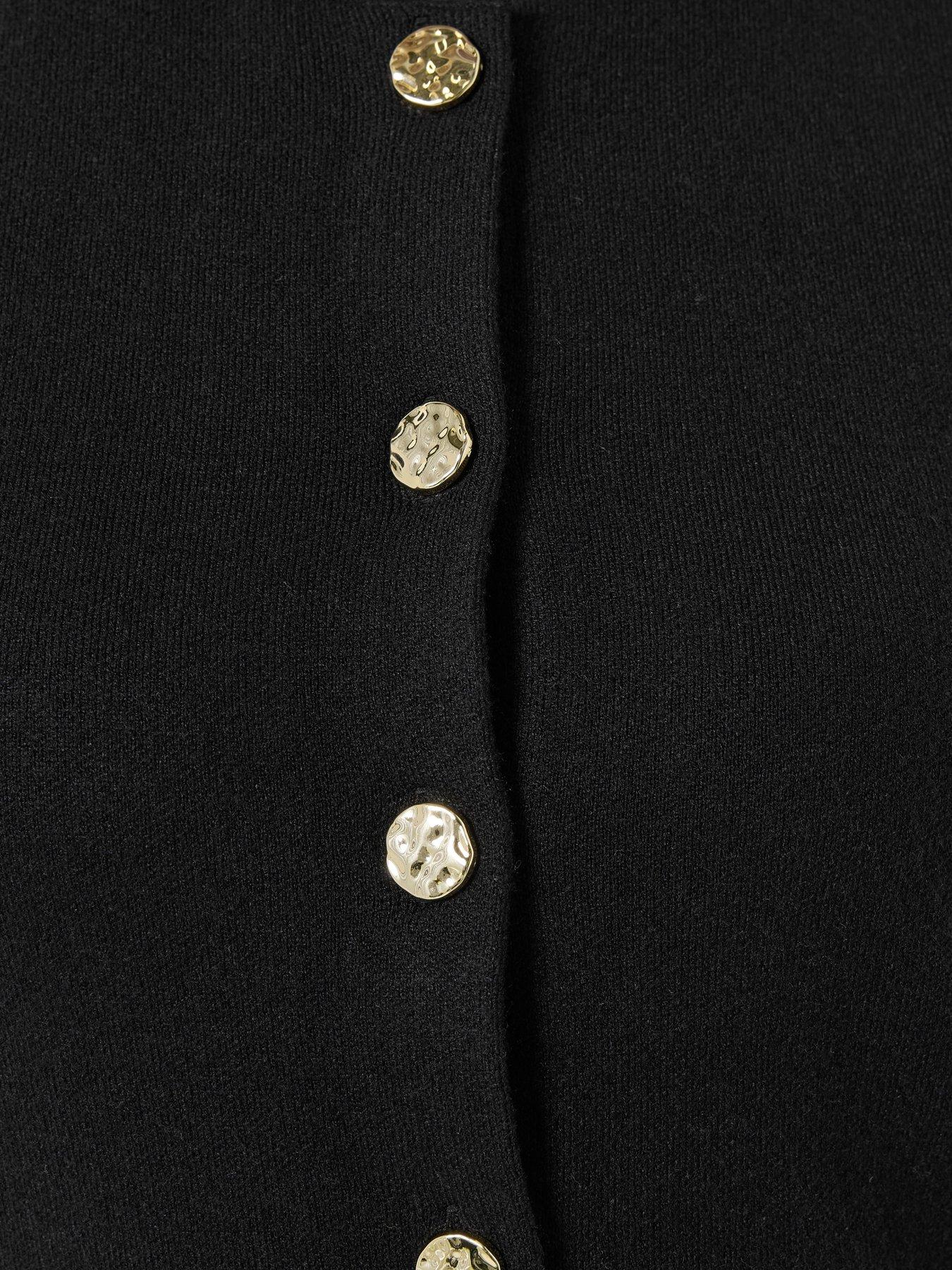 Image 5 of 6 of Long Tall Sally Round Neck Button Vest - Black