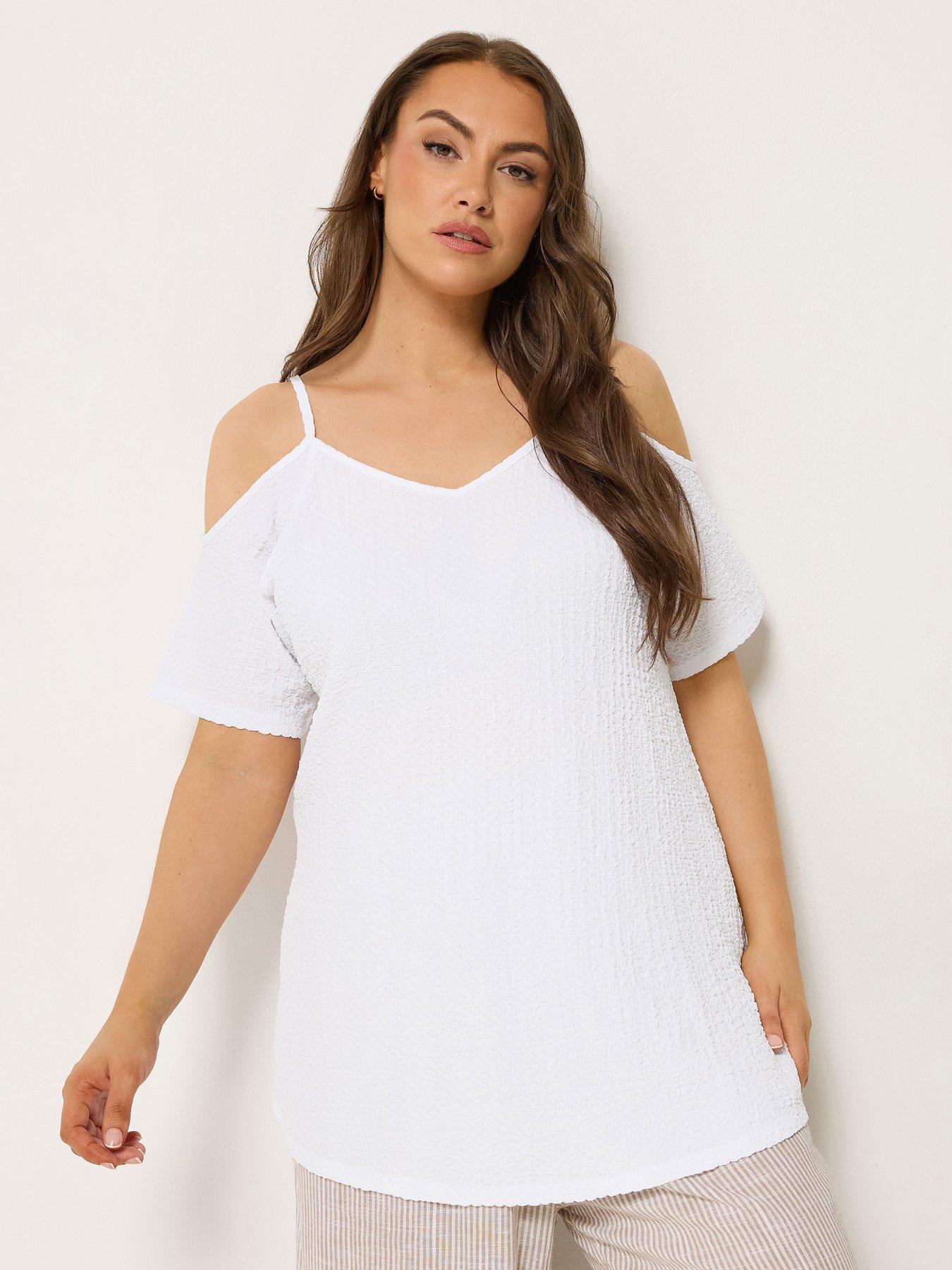 Yours Curve Textured Cold Shoulder Top