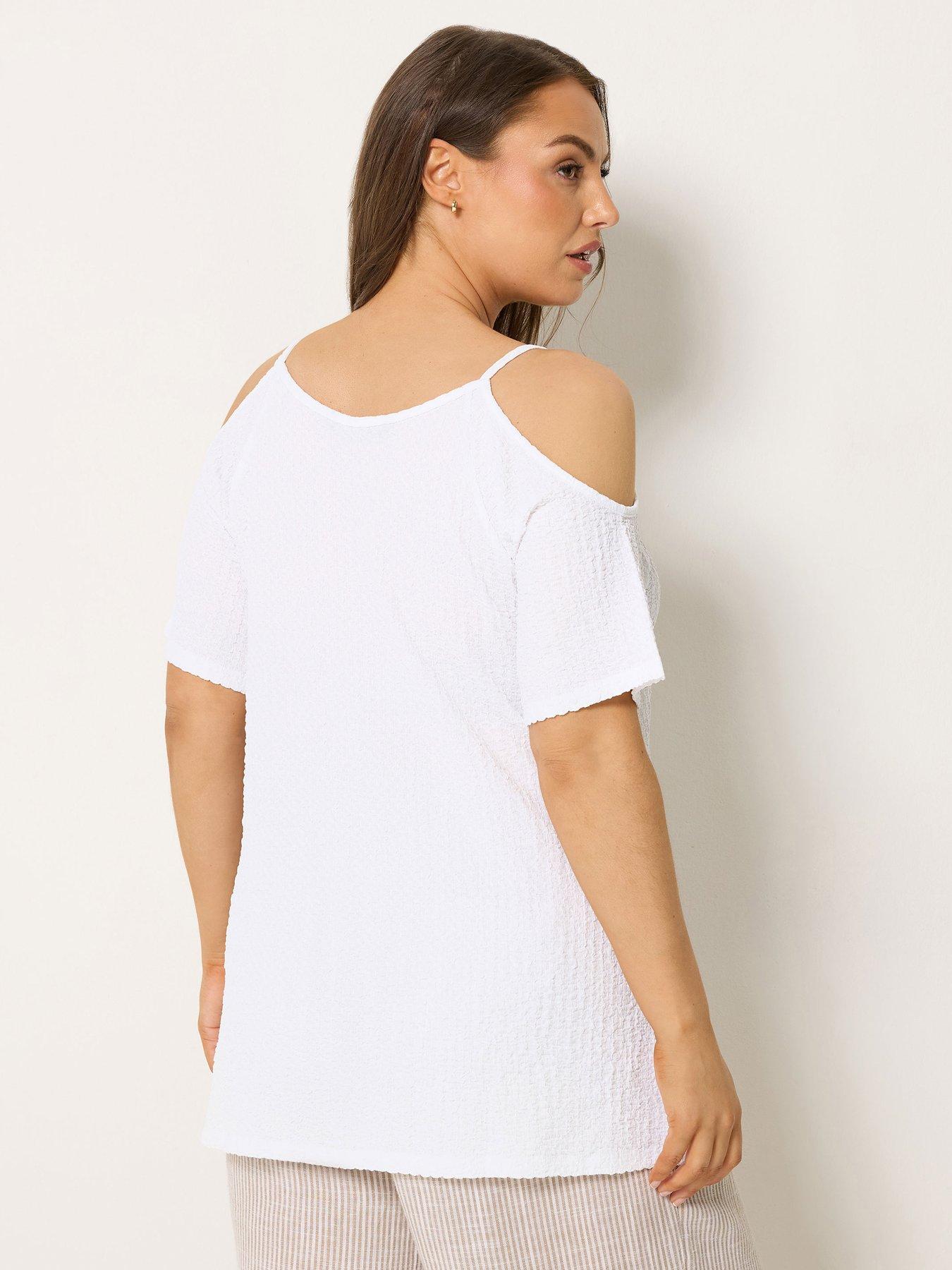 Image 2 of 5 of Yours Curve Textured Cold Shoulder Top
