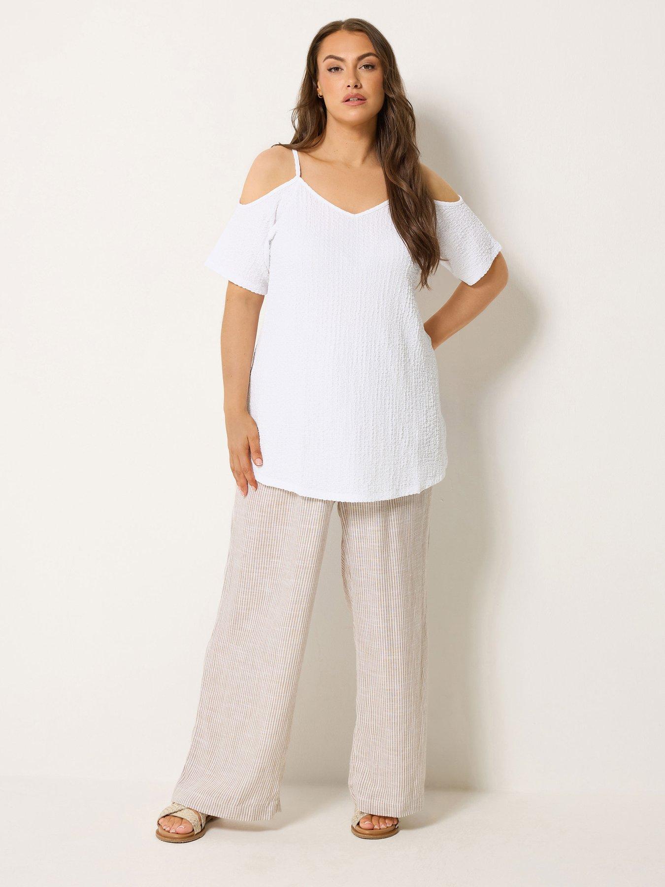 Image 3 of 5 of Yours Curve Textured Cold Shoulder Top