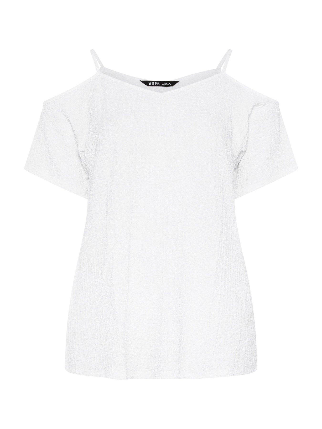 Image 5 of 5 of Yours Curve Textured Cold Shoulder Top