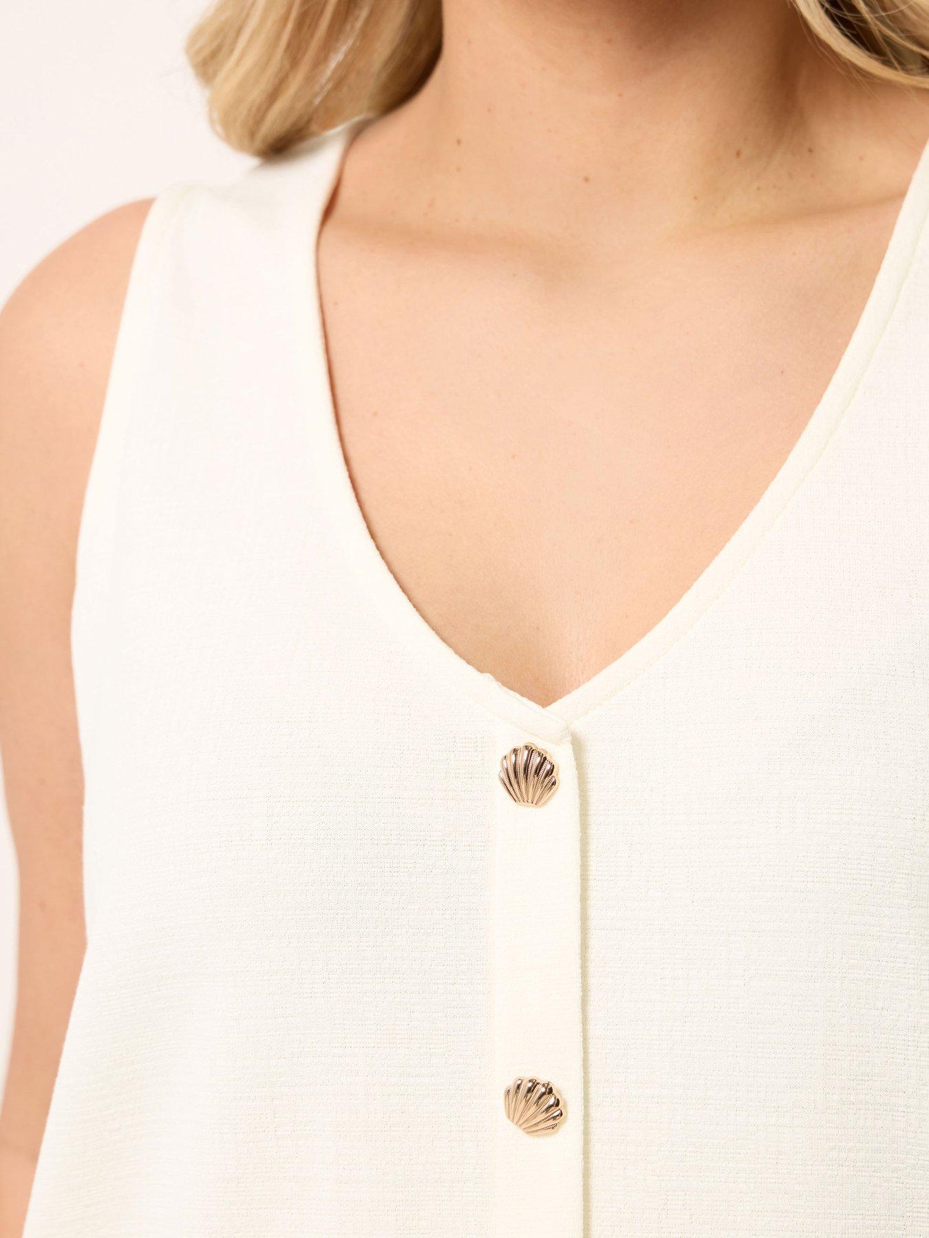  image of yours-curve-shell-detail-vest-top-black