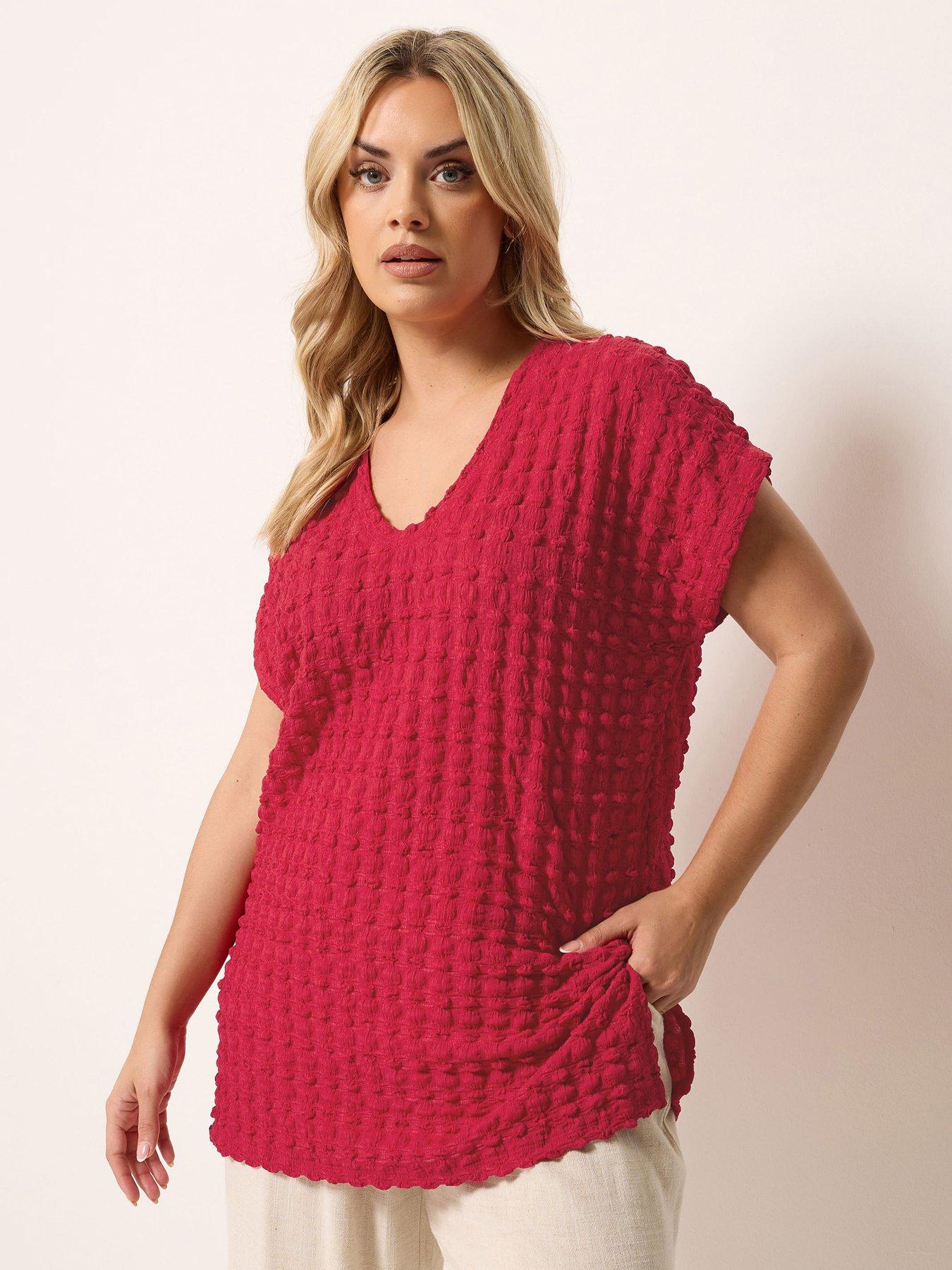 Image 1 of 5 of Yours Curve Bubble Textured T-shirt