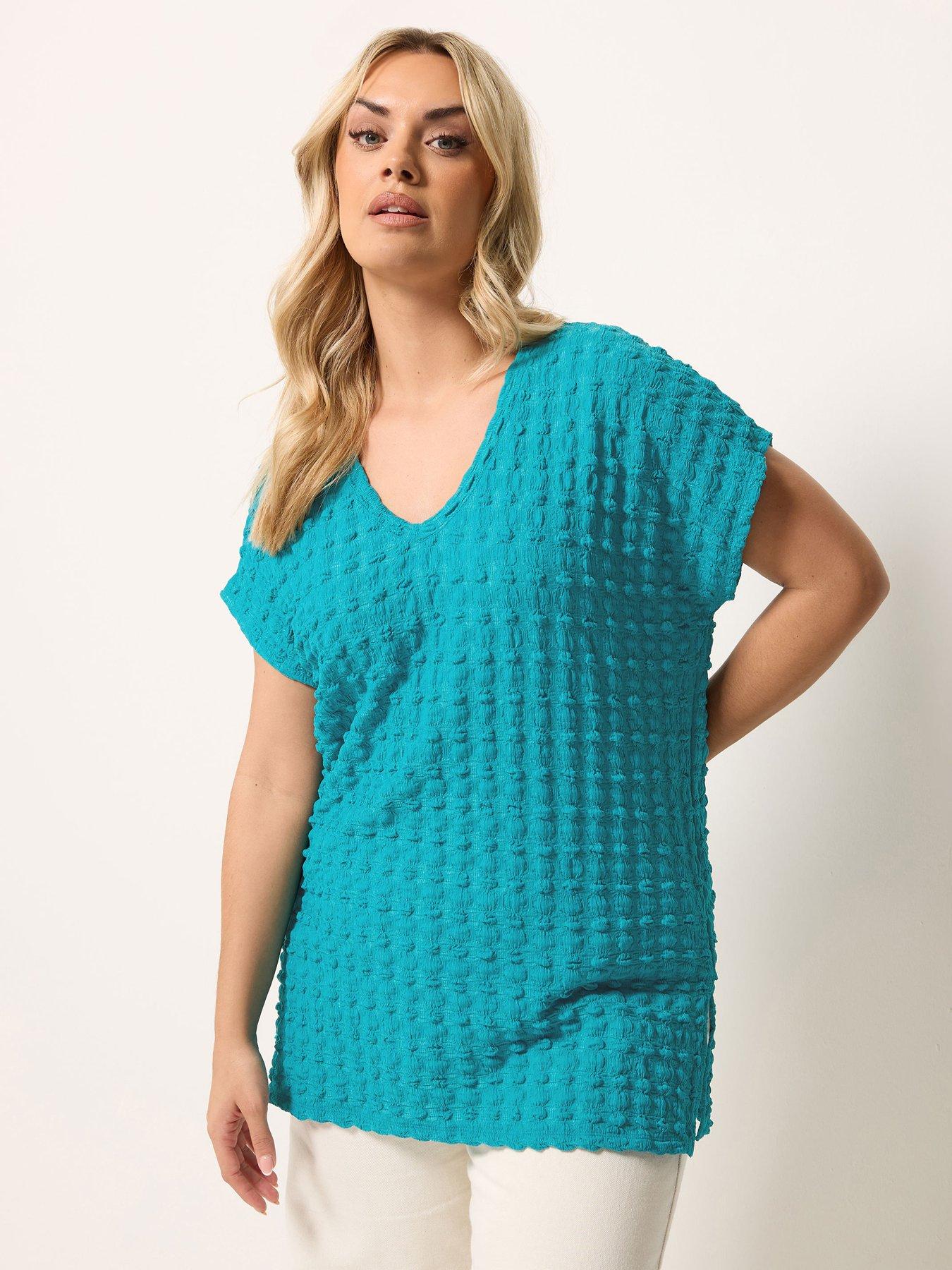 Image 1 of 5 of Yours Curve Bubble Textured T-shirt
