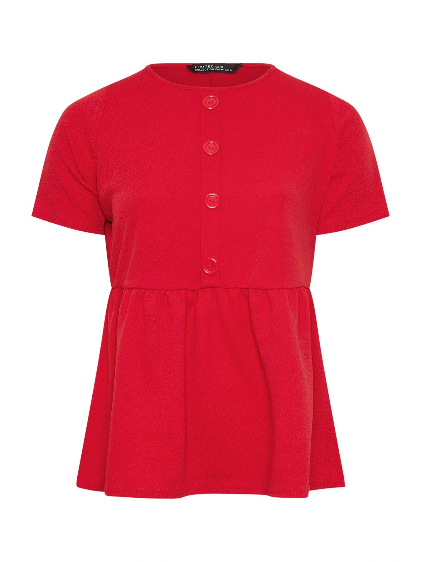Image 5 of 5 of Yours Curve Button Down Peplum Top