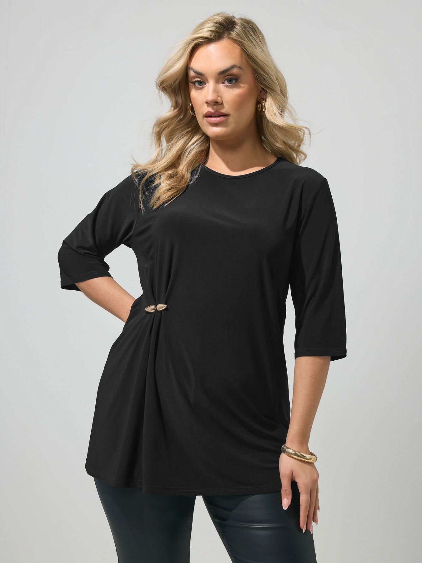 Yours Curve Buckle Top - Black