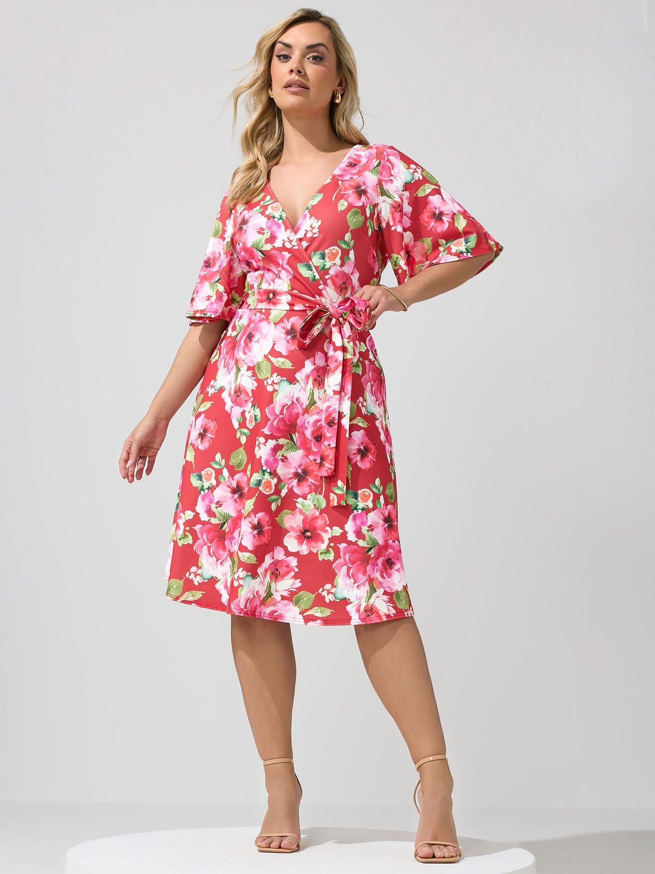 Yours Curve Floral Wrap Dress