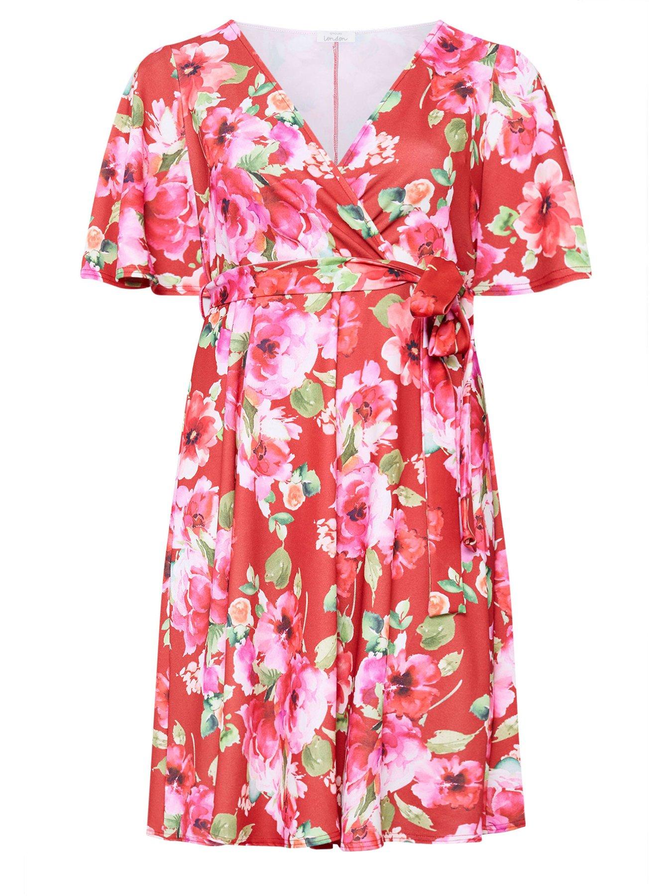 Image 5 of 5 of Yours Curve Floral Wrap Dress