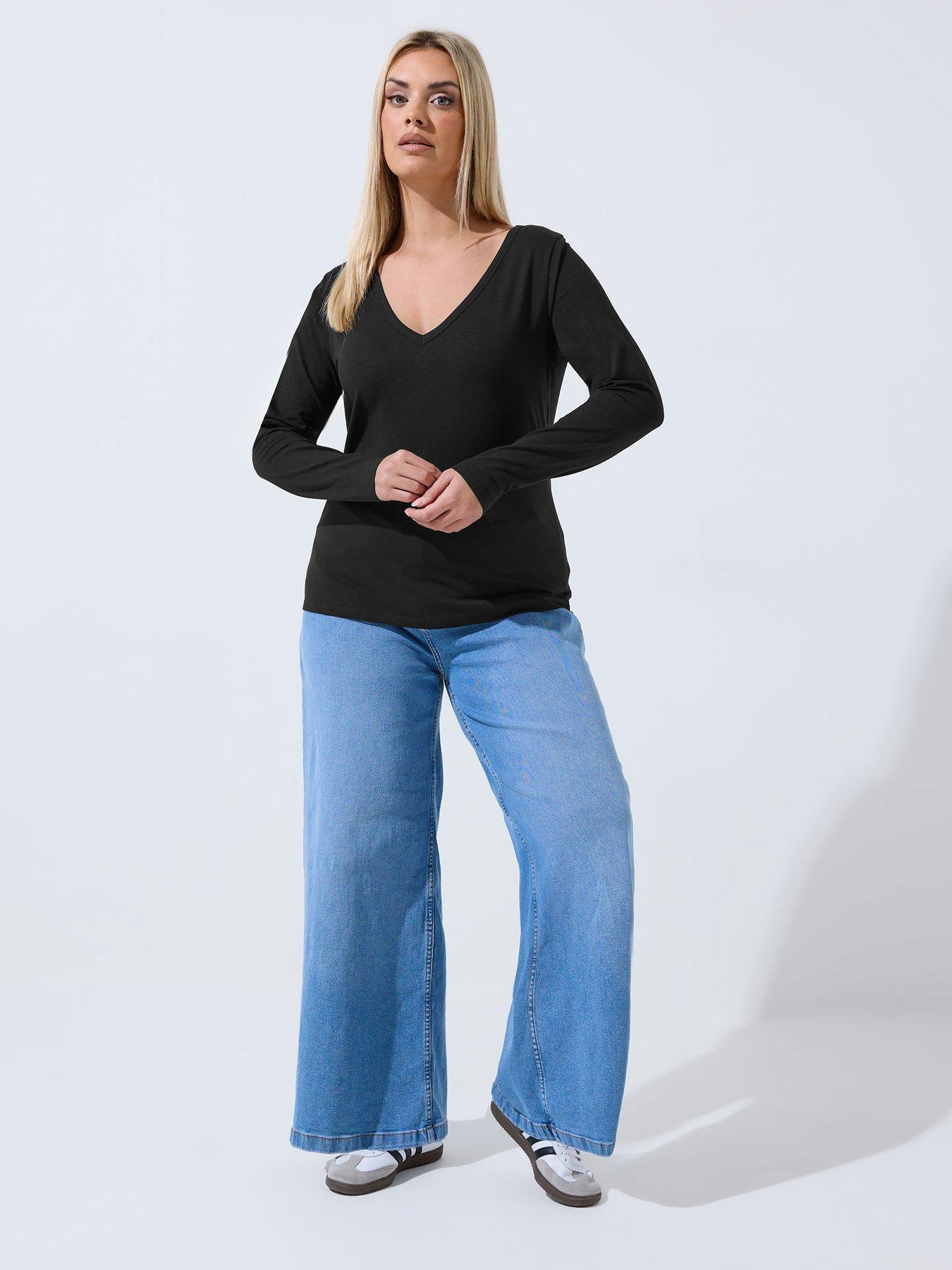 Image 3 of 5 of Yours Curve Long Sleeve Top - Black