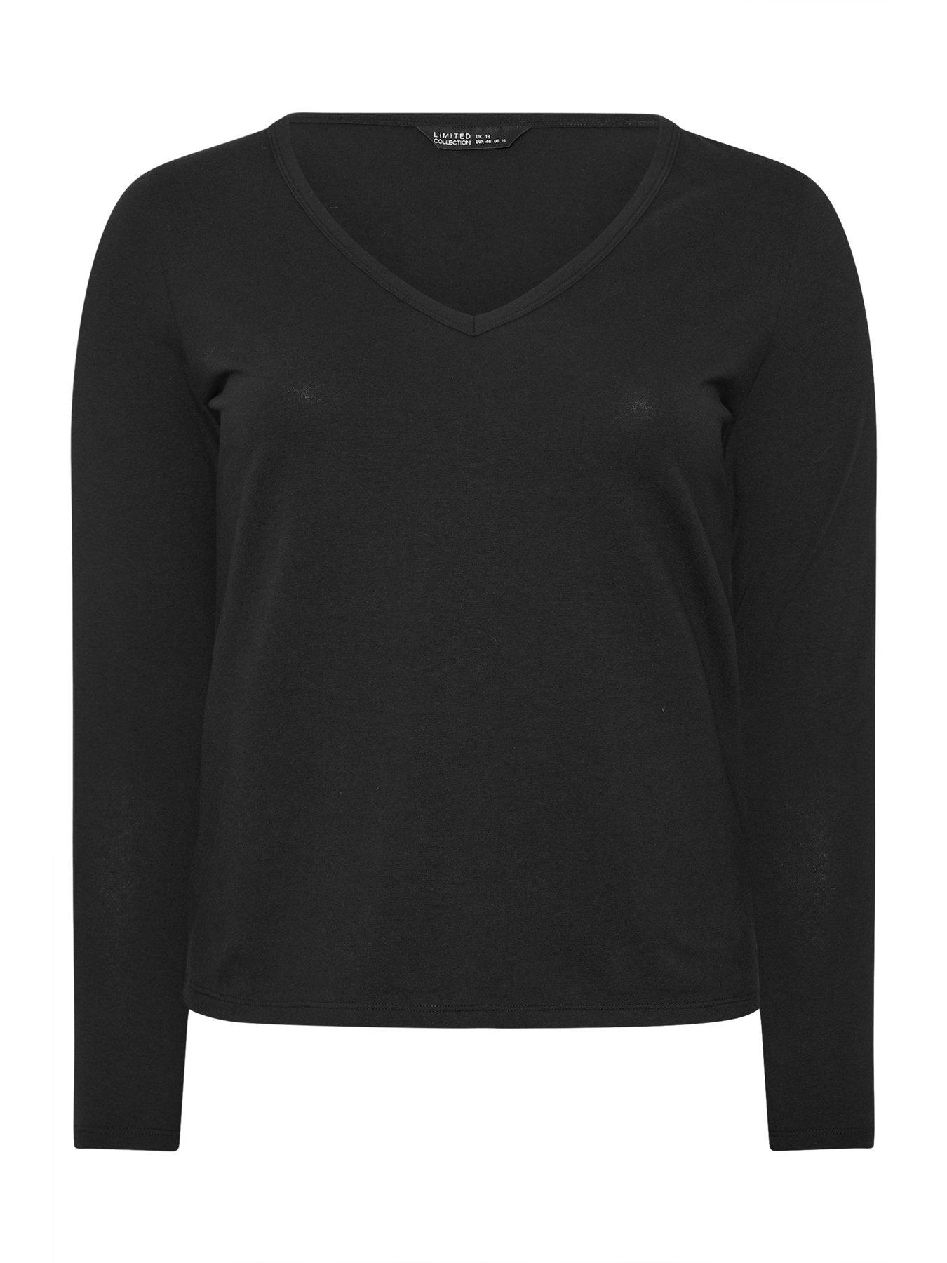 Image 5 of 5 of Yours Curve Long Sleeve Top - Black