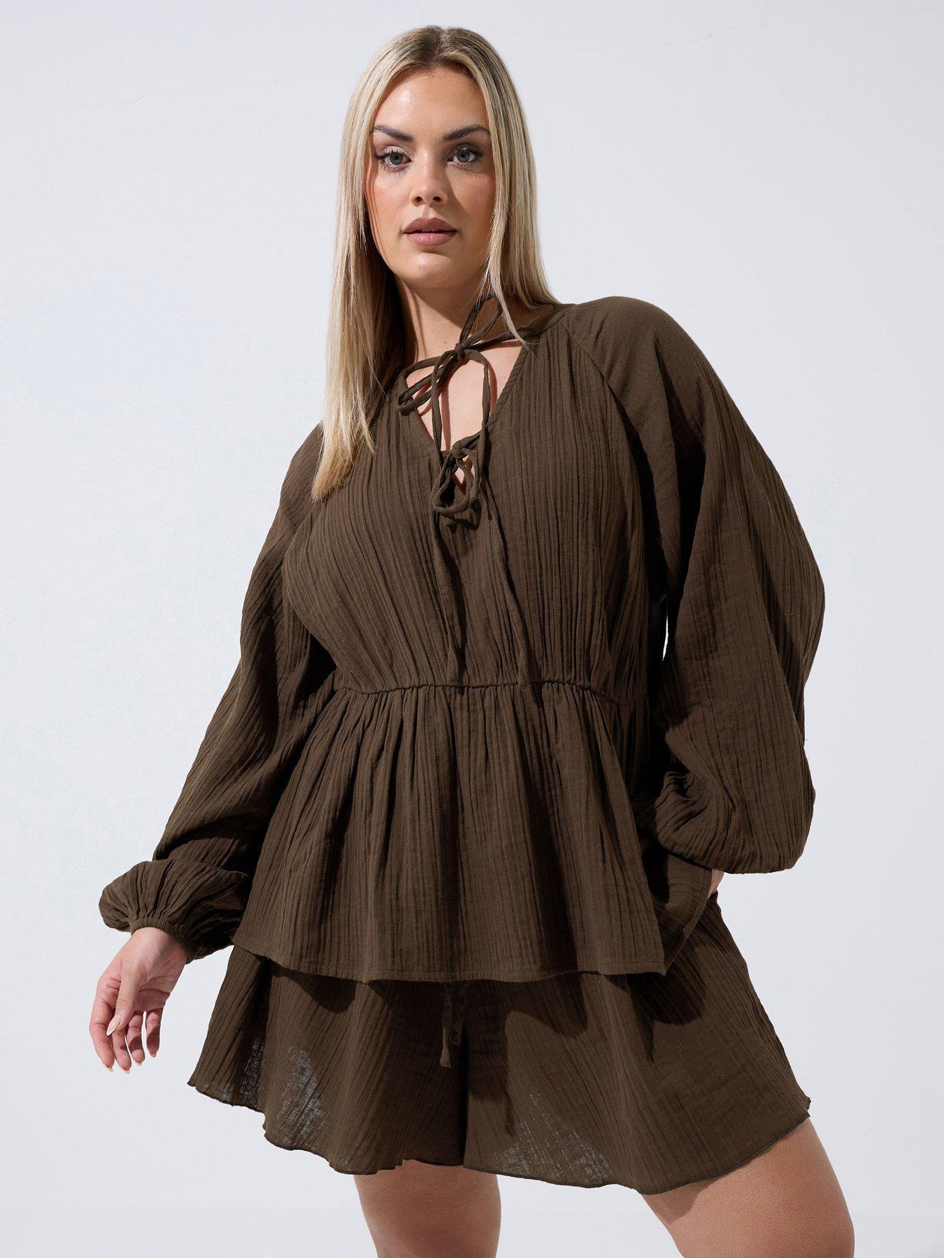 Image 1 of 5 of Yours Curve Cheesecloth Top