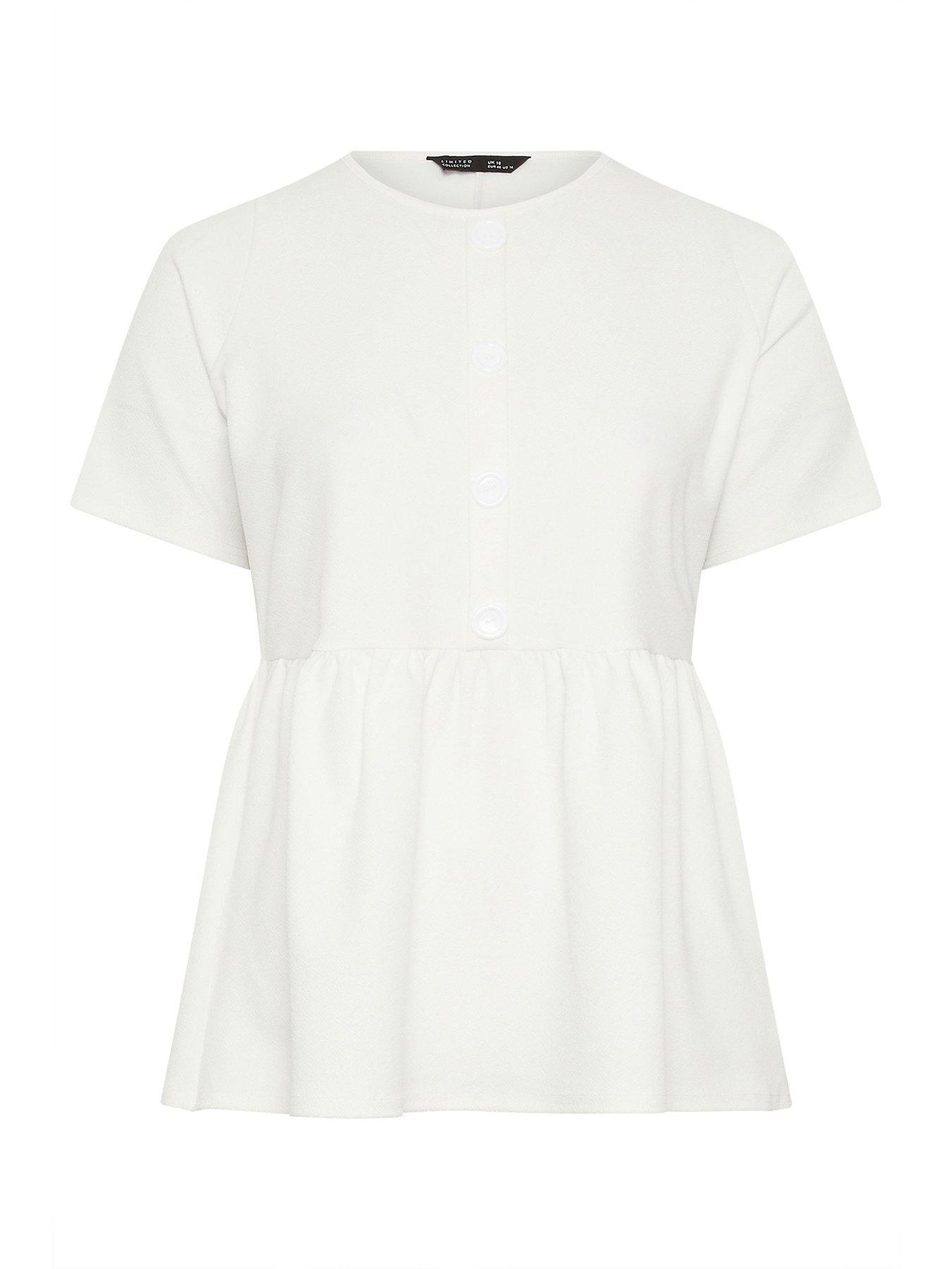 Image 5 of 5 of Yours Curve Button Down Peplum Top