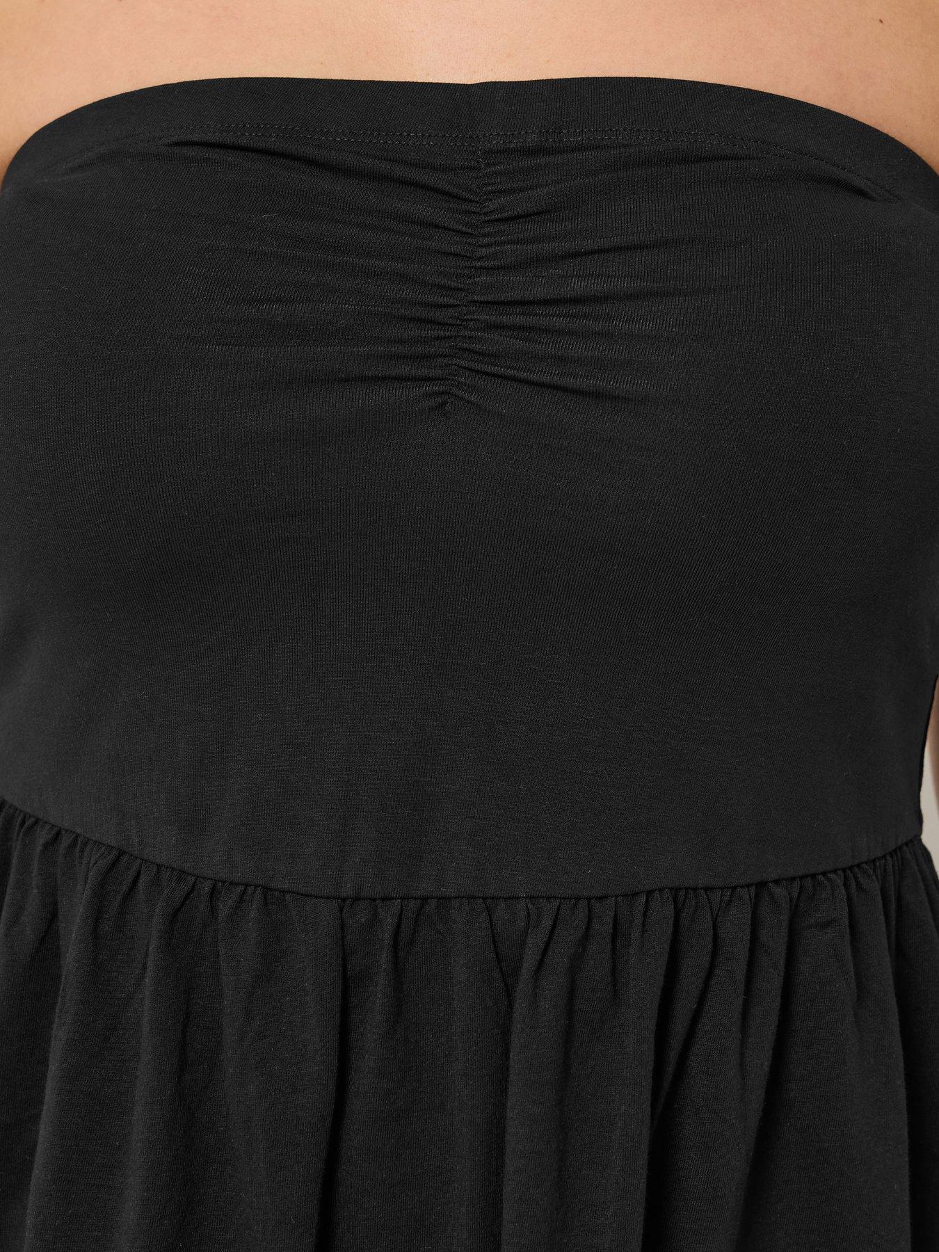 Image 4 of 4 of Yours Curve Peplum Tube Top - Black