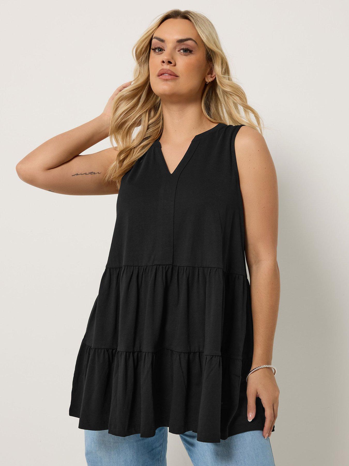 Image 1 of 4 of Yours Curve Notch Neck Tiered Vest