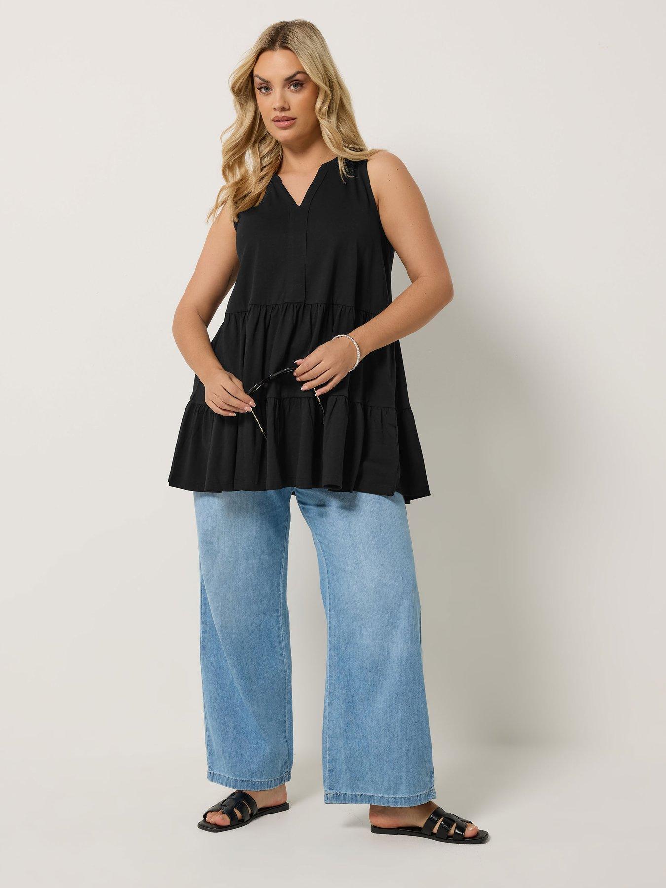 Image 3 of 4 of Yours Curve Notch Neck Tiered Vest