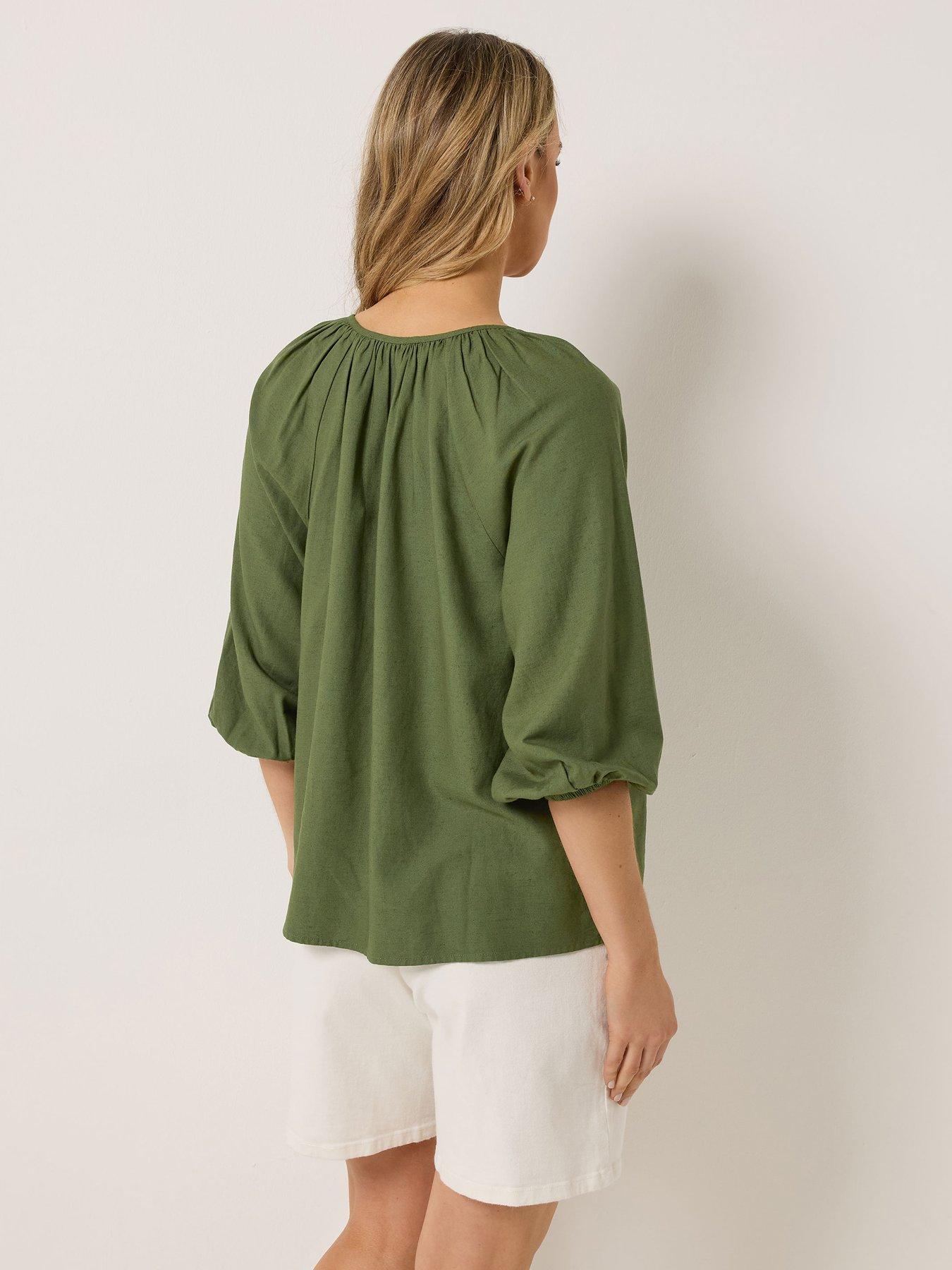 Image 2 of 6 of Long Tall Sally Gypsy Linen Top - Black