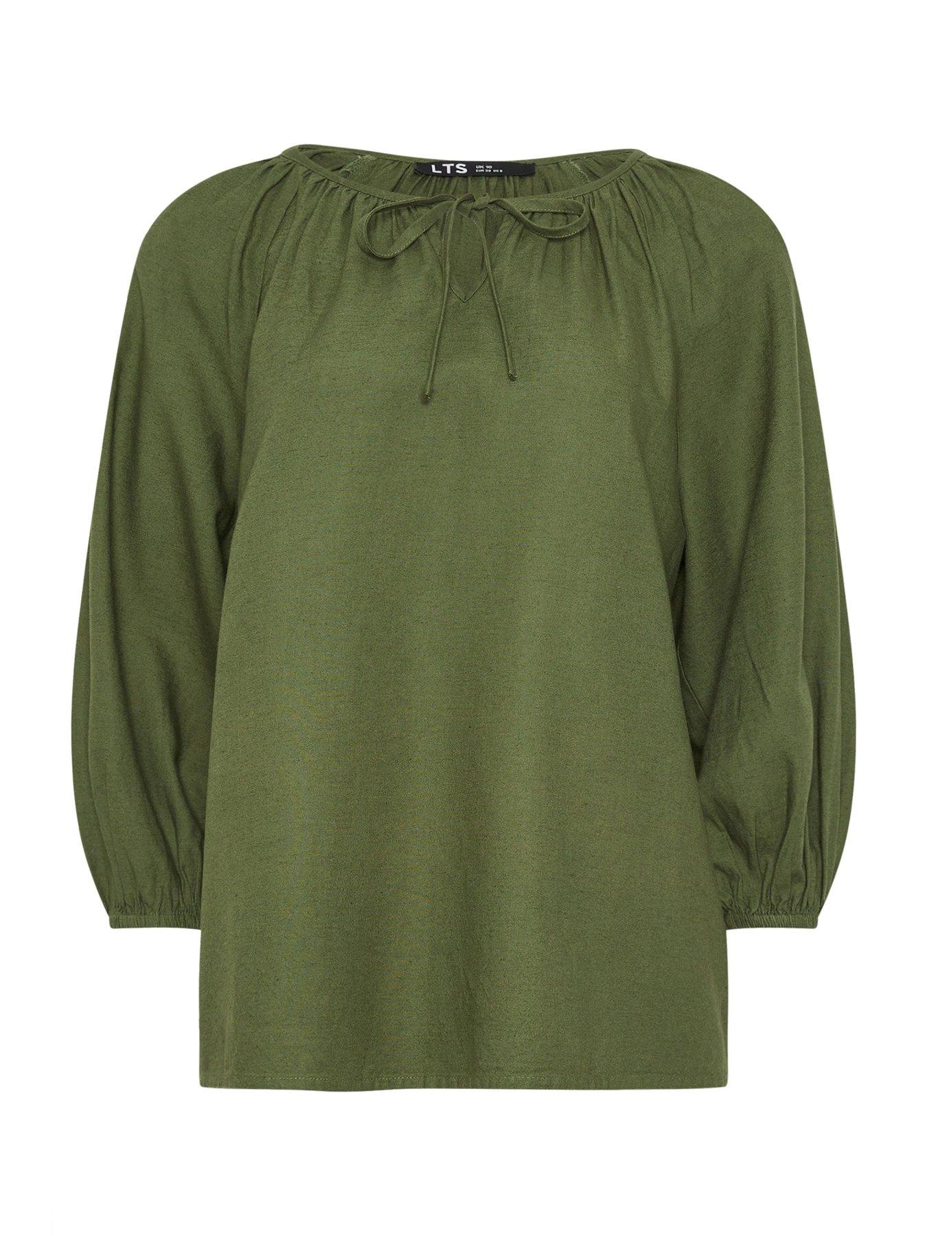  image of long-tall-sally-gypsy-linen-top-black