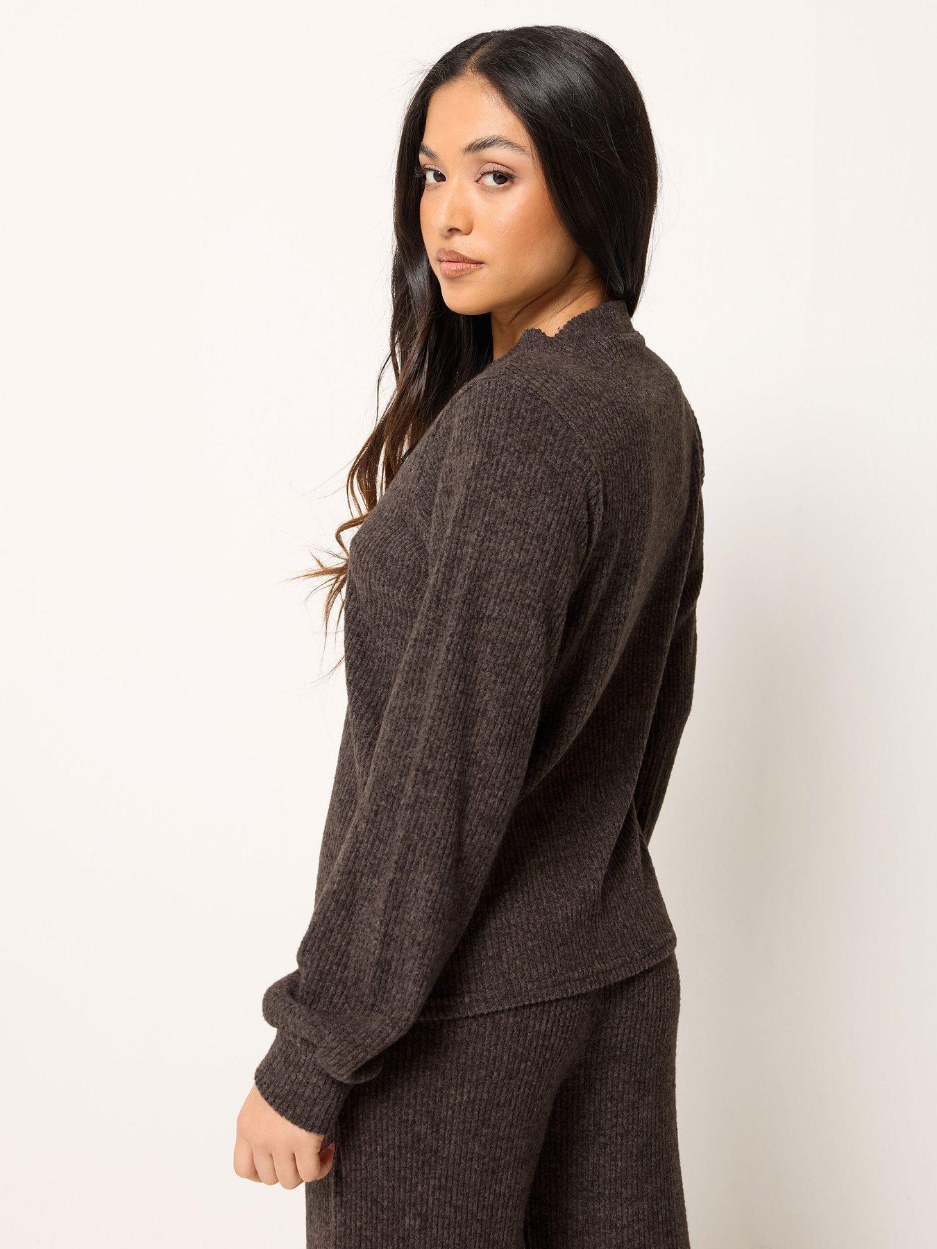 stillFront image of pixiegirl-petite-soft-touch-fine-rib-cardigan