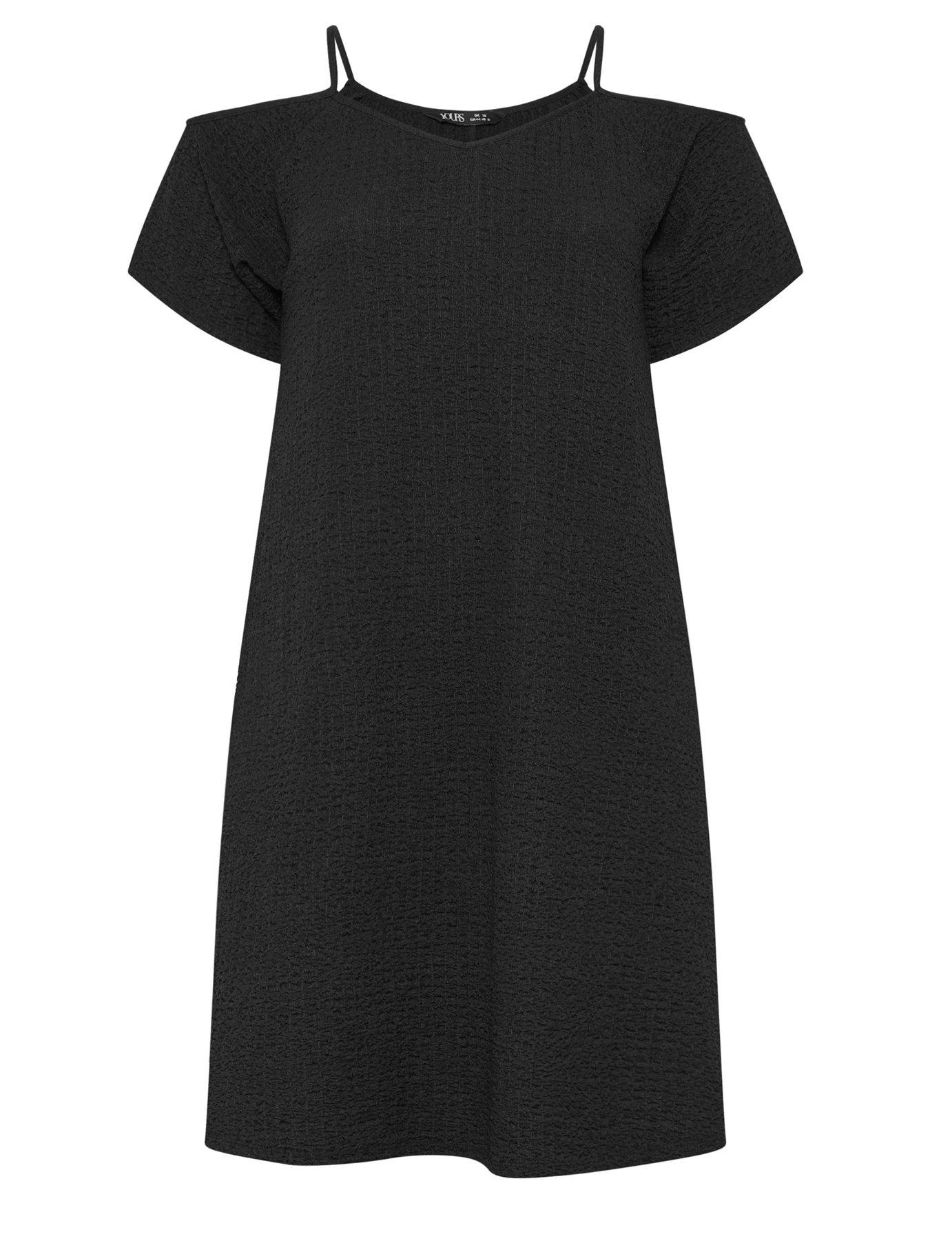  image of yours-curve-textured-cold-shoulder-dress