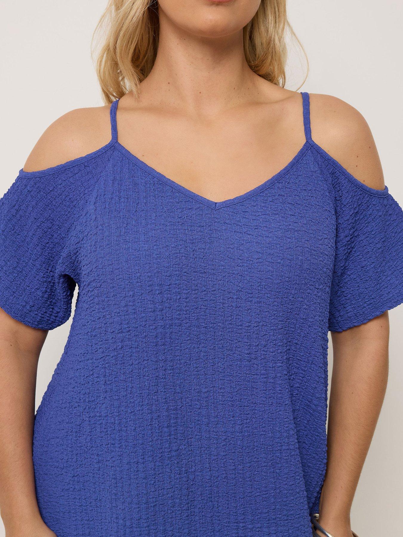Image 4 of 5 of Yours Curve Textured Cold Shoulder Dress