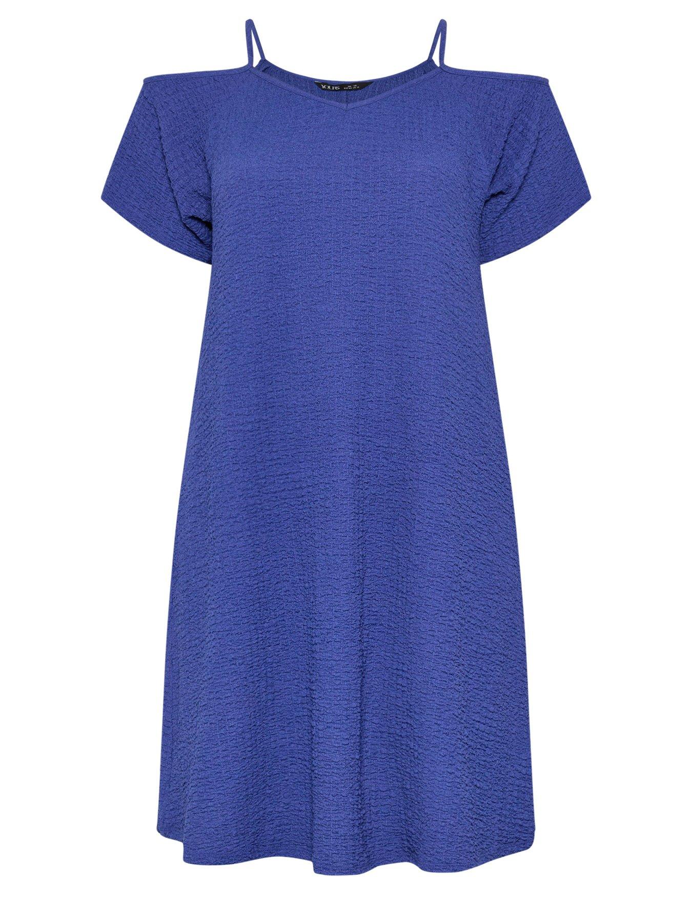 Image 5 of 5 of Yours Curve Textured Cold Shoulder Dress