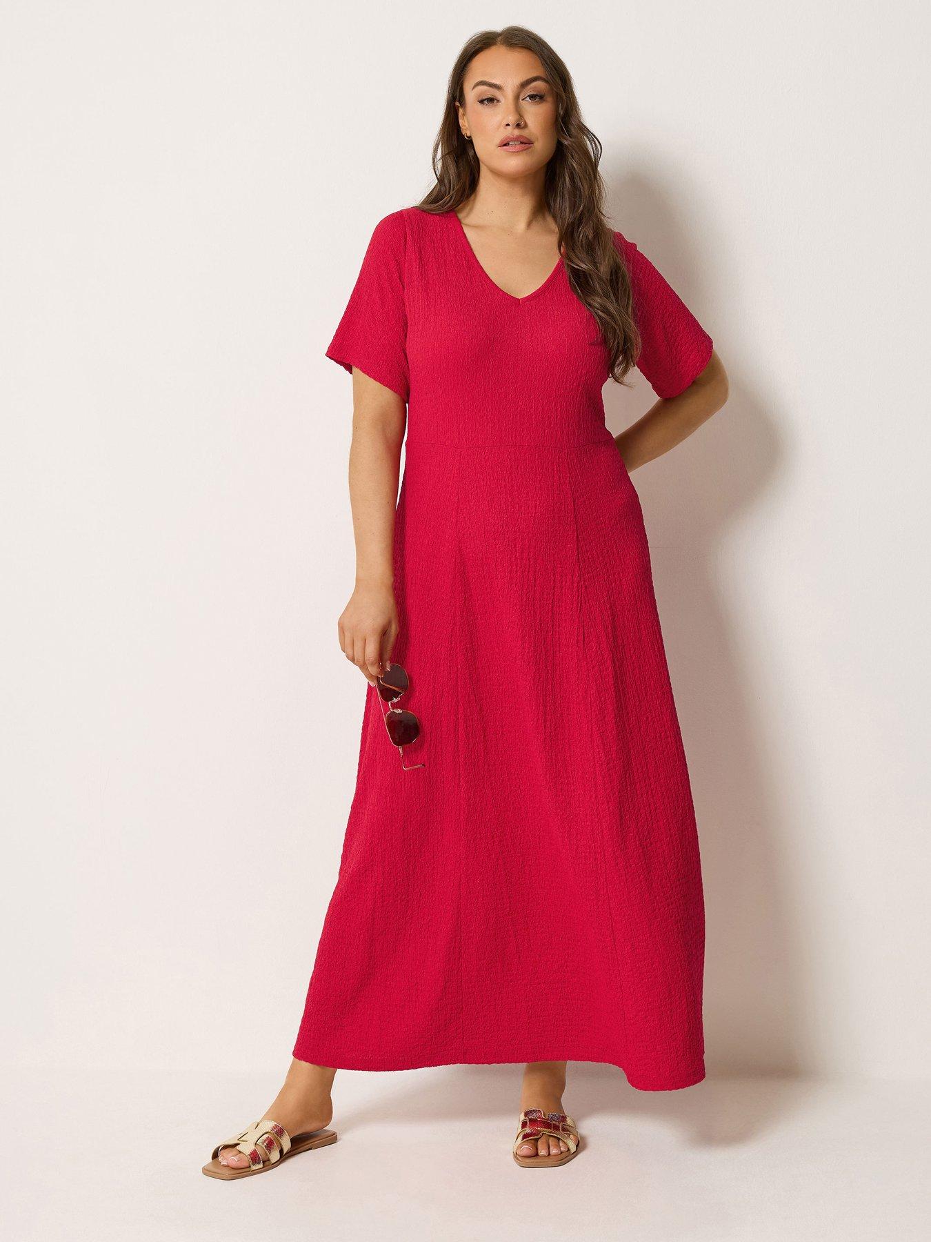 Yours Curve Textured V-neck Maxi Dress