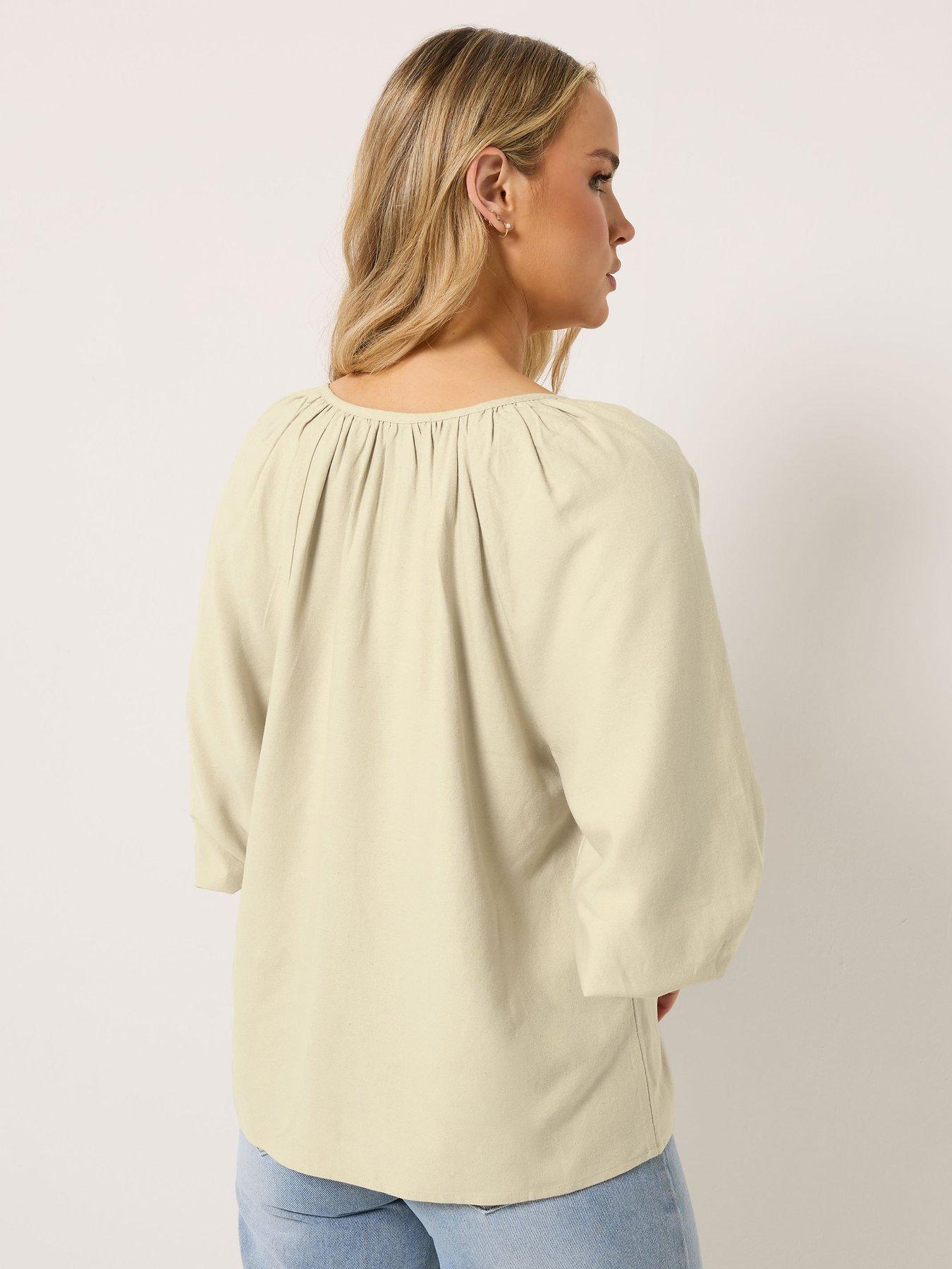 Image 2 of 6 of Long Tall Sally Gypsy Linen Top - Natural Brown
