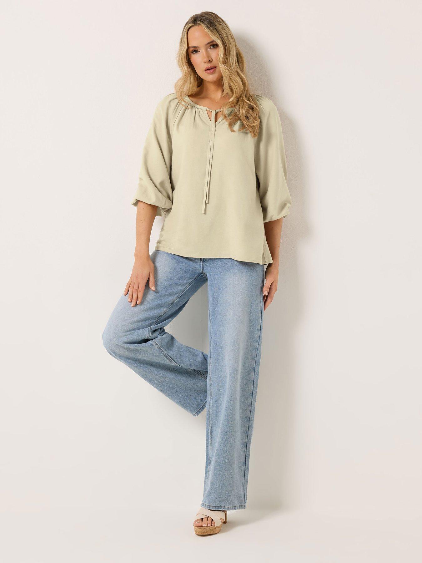 Image 3 of 6 of Long Tall Sally Gypsy Linen Top - Natural Brown