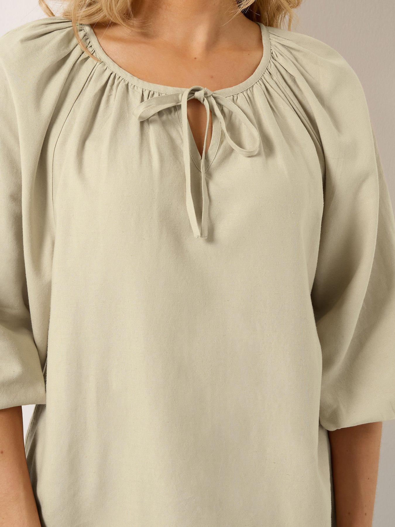 Image 5 of 6 of Long Tall Sally Gypsy Linen Top - Natural Brown
