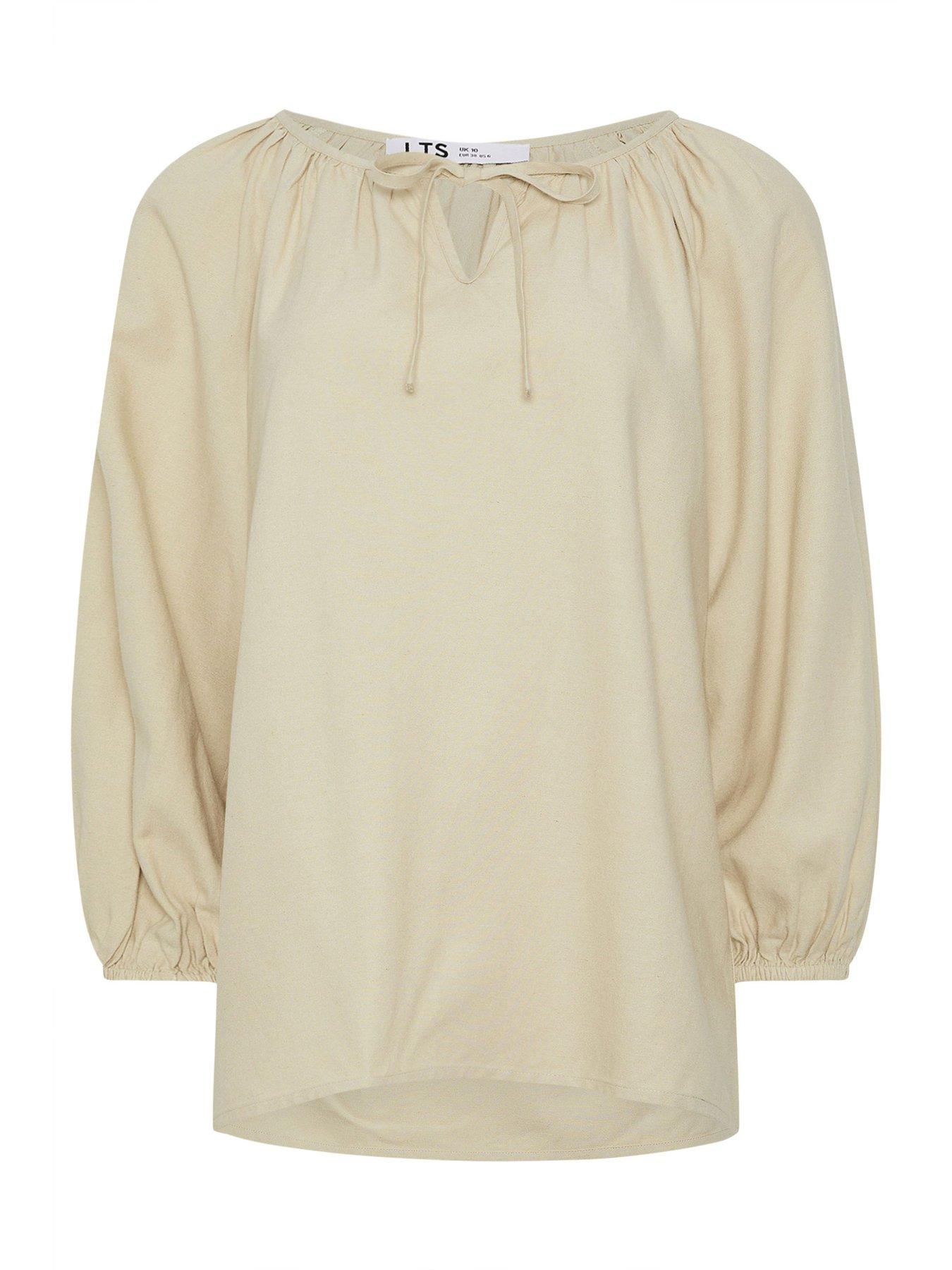 Image 6 of 6 of Long Tall Sally Gypsy Linen Top - Natural Brown
