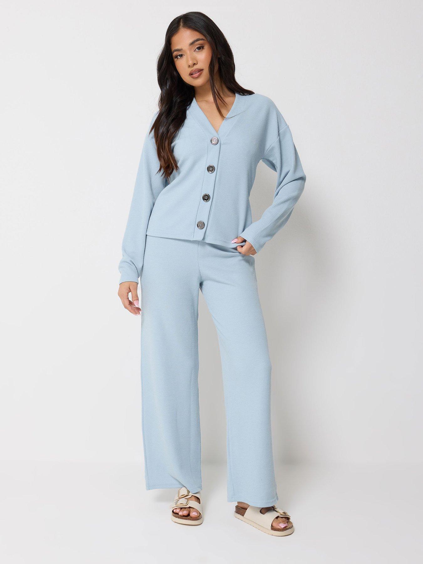 Image 3 of 5 of PixieGirl Petite Textured Long Sleeve Button Top