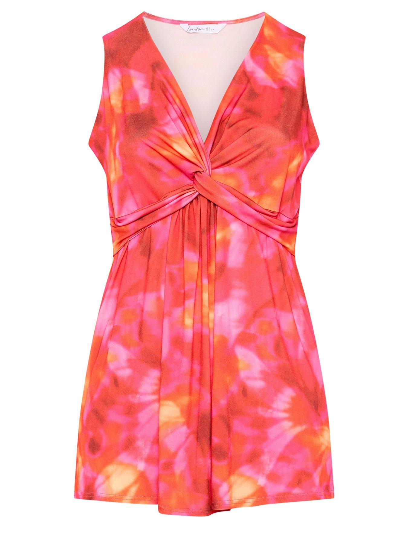 Image 5 of 5 of Yours Curve Abstract Sleeveless Knot Front Top - Black