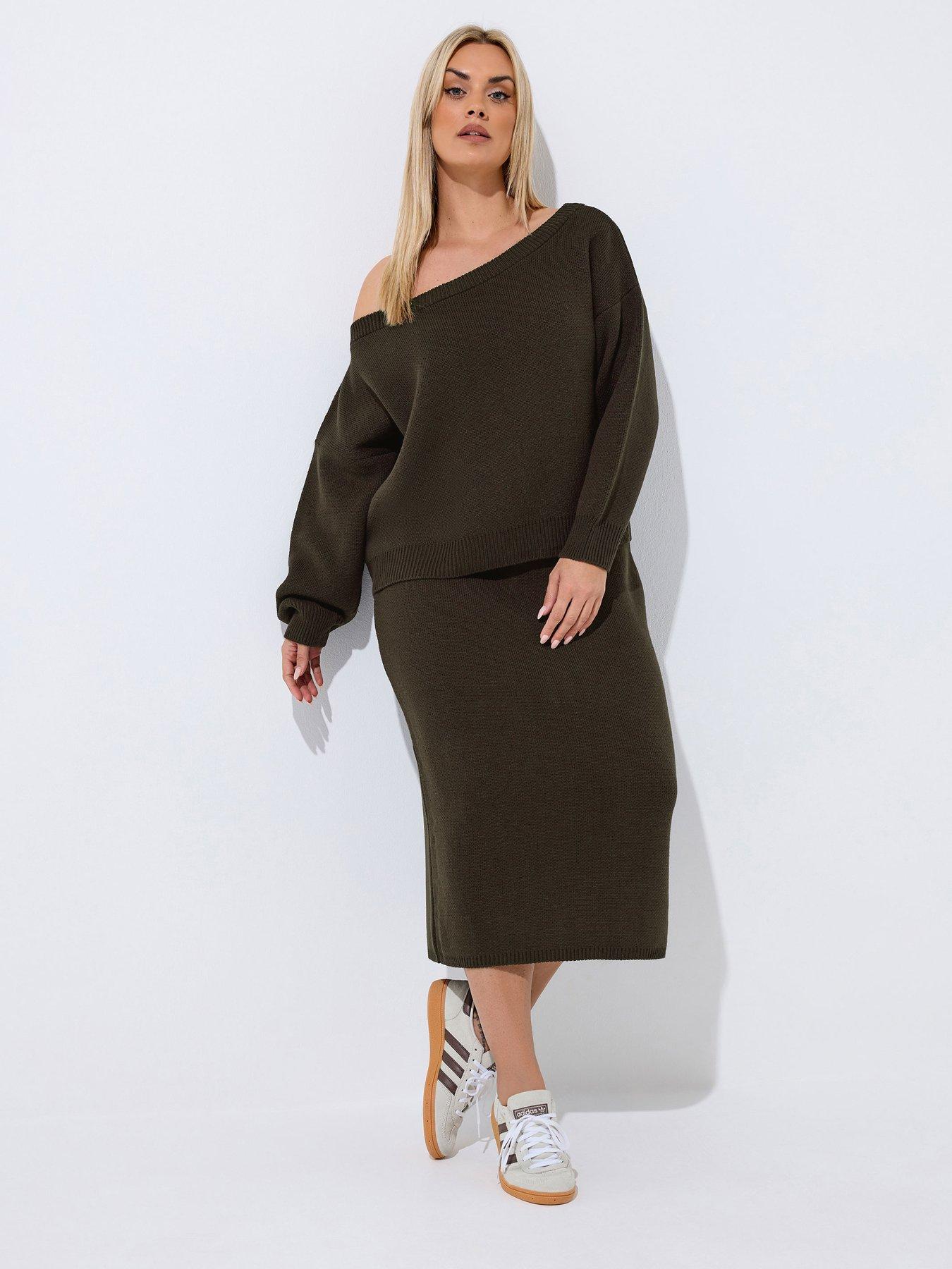 Image 3 of 5 of Yours Curve Knitted Skirt