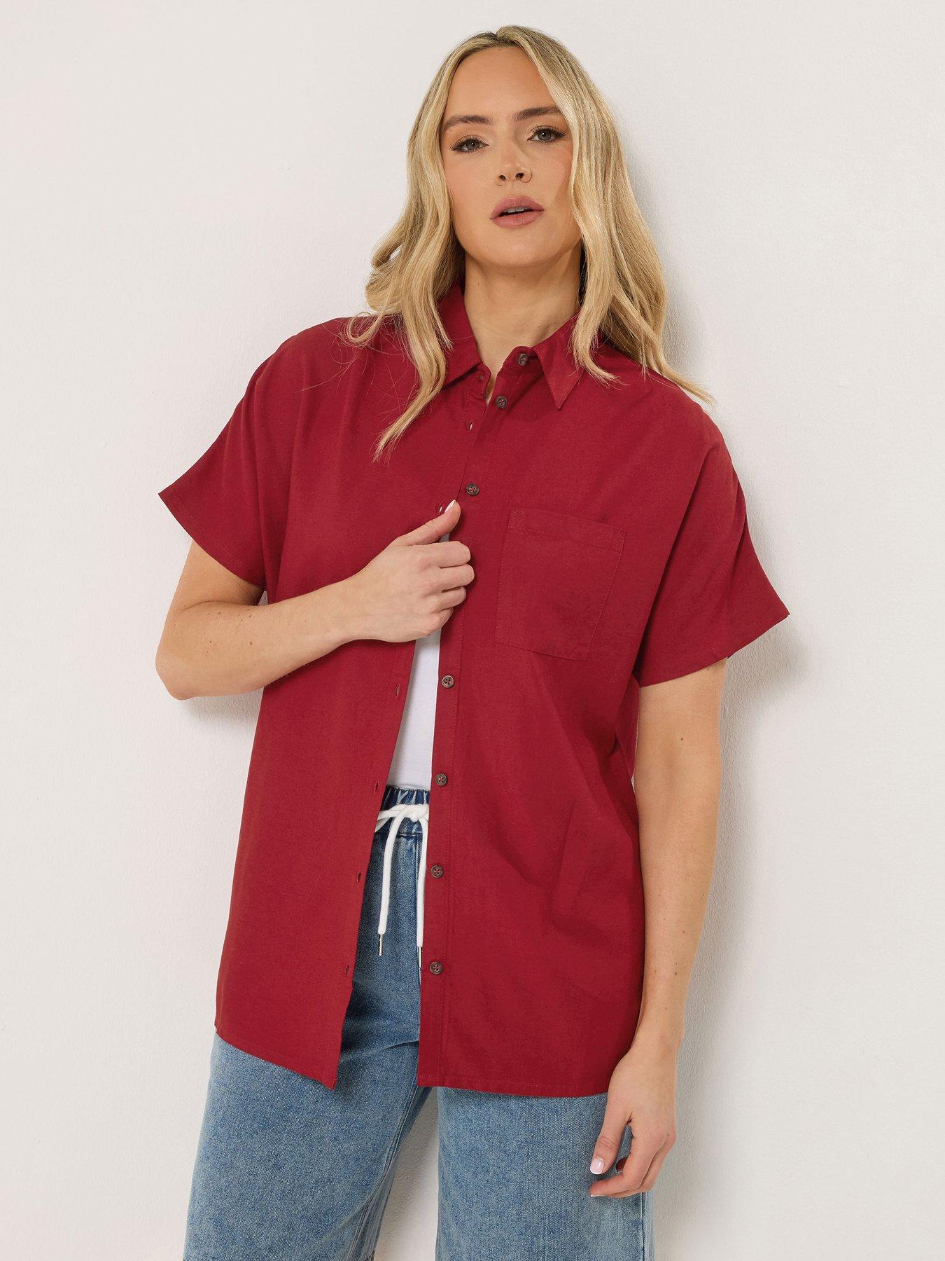 Long Tall Sally Tall Short Sleeve Linen Shirt