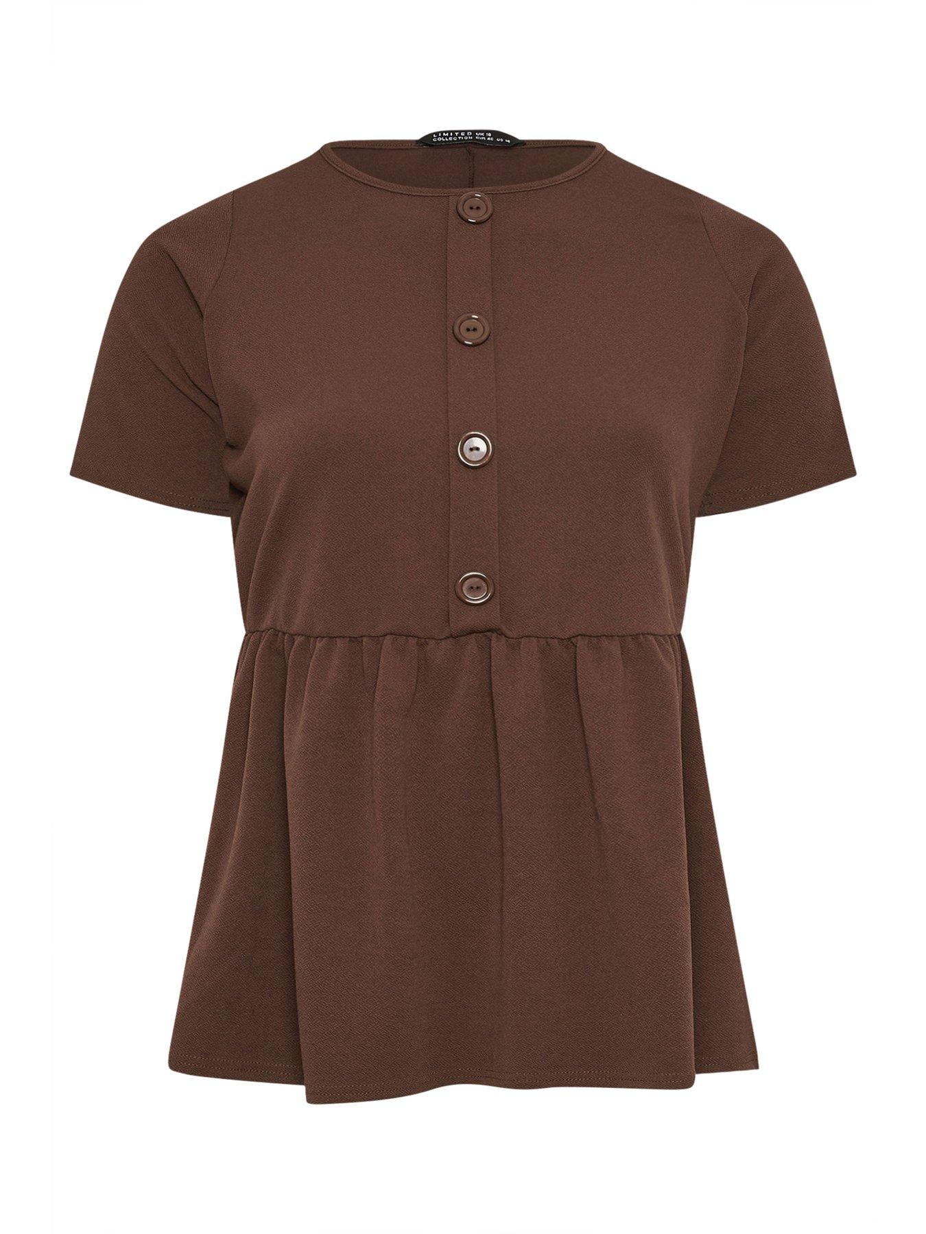 Image 5 of 5 of Yours Curve Button Down Peplum Top
