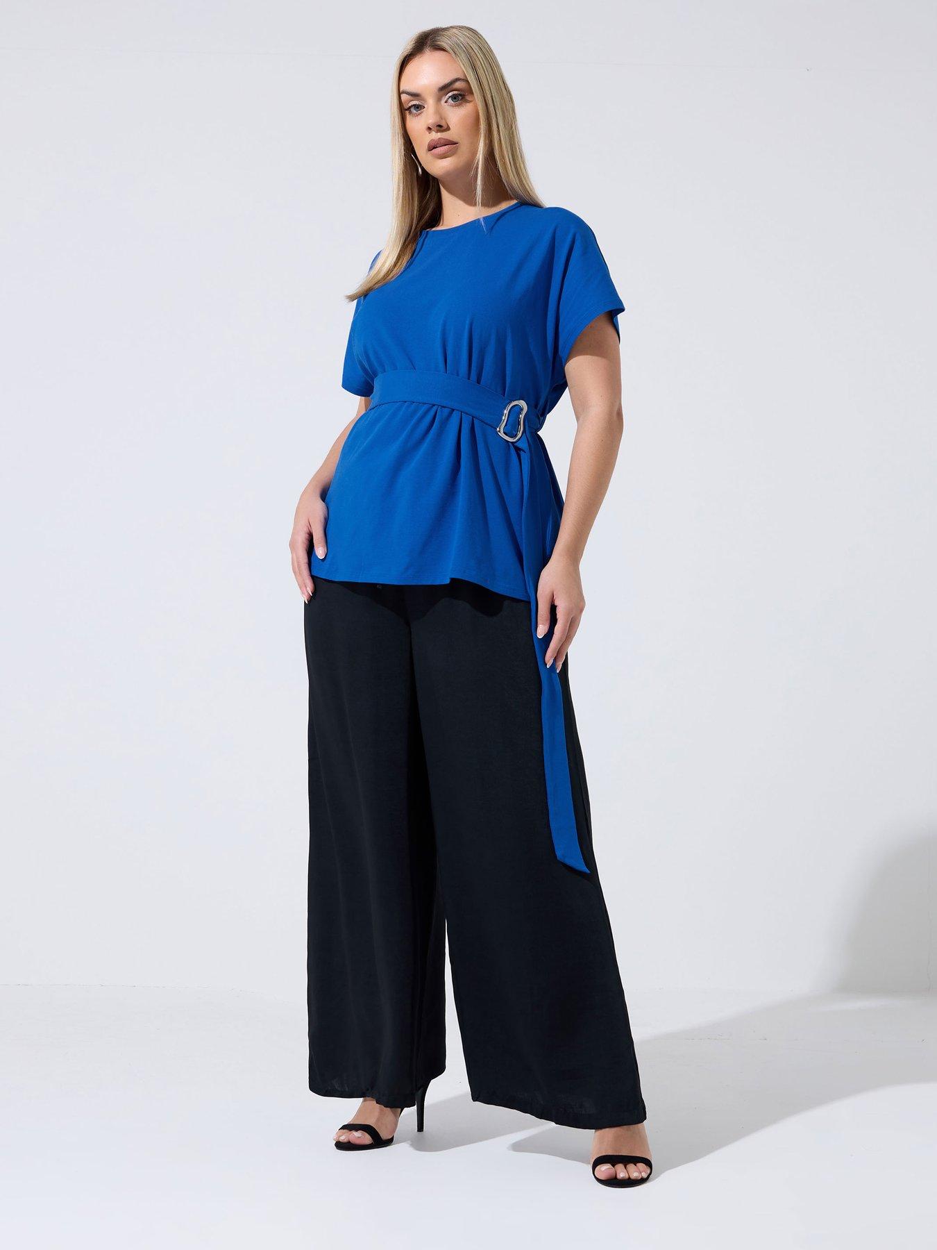Image 3 of 5 of Yours Curve Belt Knuckle Waist Top - Black