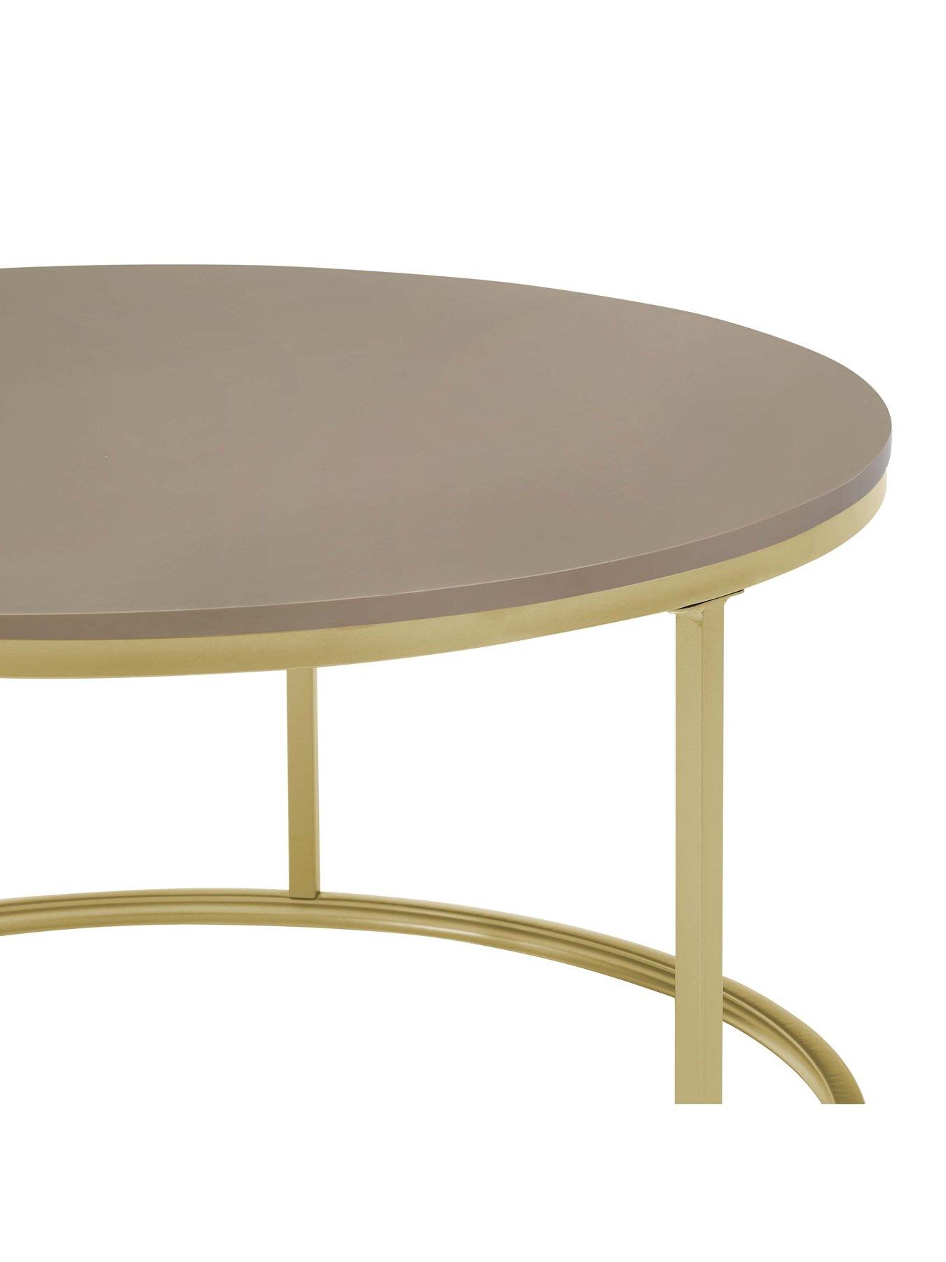 Image 6 of 6 of Dusk Evie Round Nesting Coffee Table - Taupe