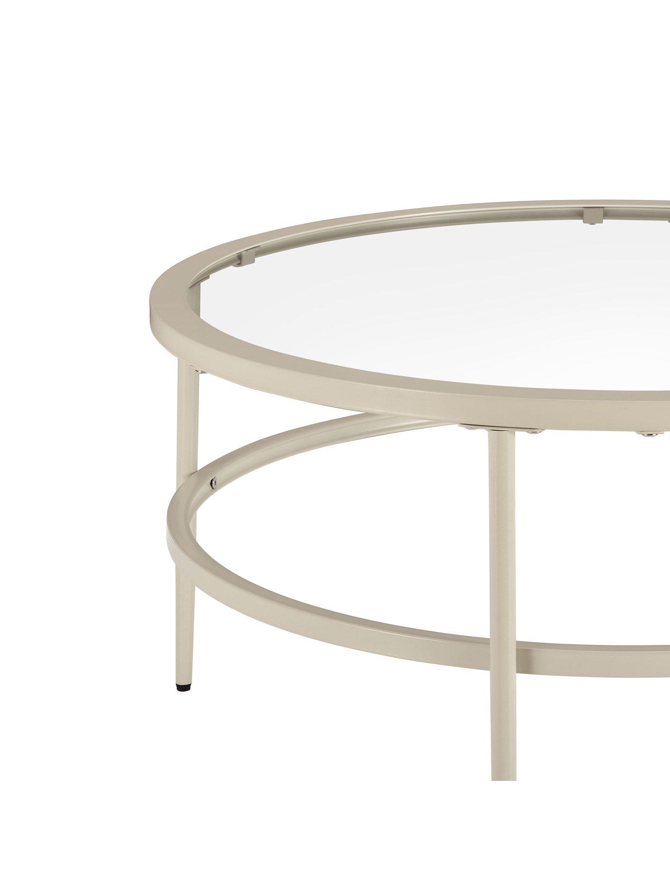 Image 4 of 4 of Dusk Glass Round Nesting Coffee Tables - Stone