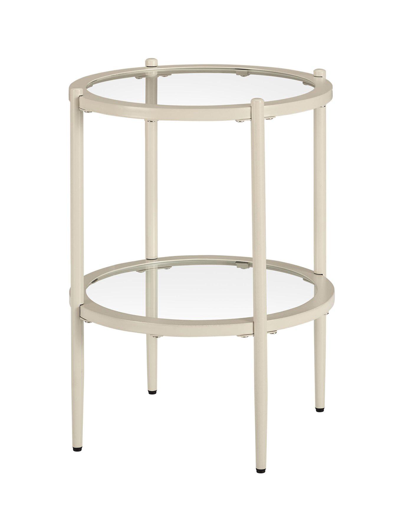 Image 3 of 4 of Dusk Glass Round Side Table - Stone
